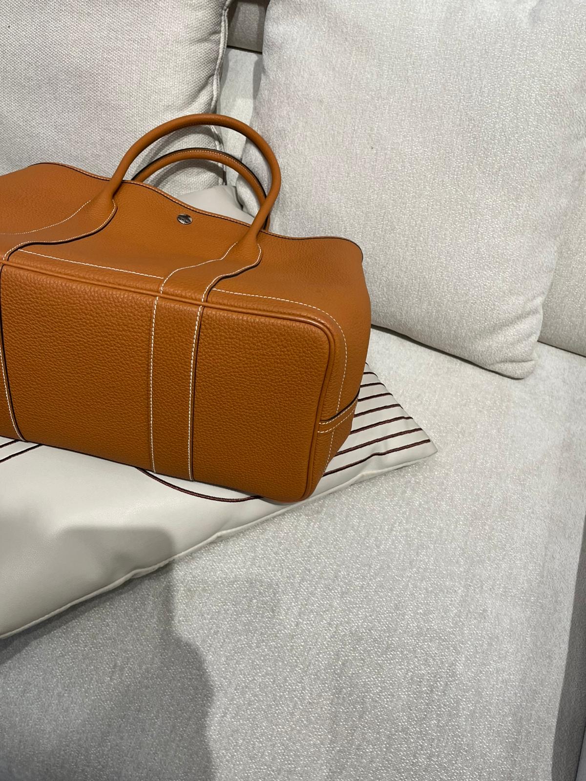 Hermes Garden Party 36 Stamp X Gold TC牛皮 100%Authentic, 98%New ✅Dust bag ✅Box