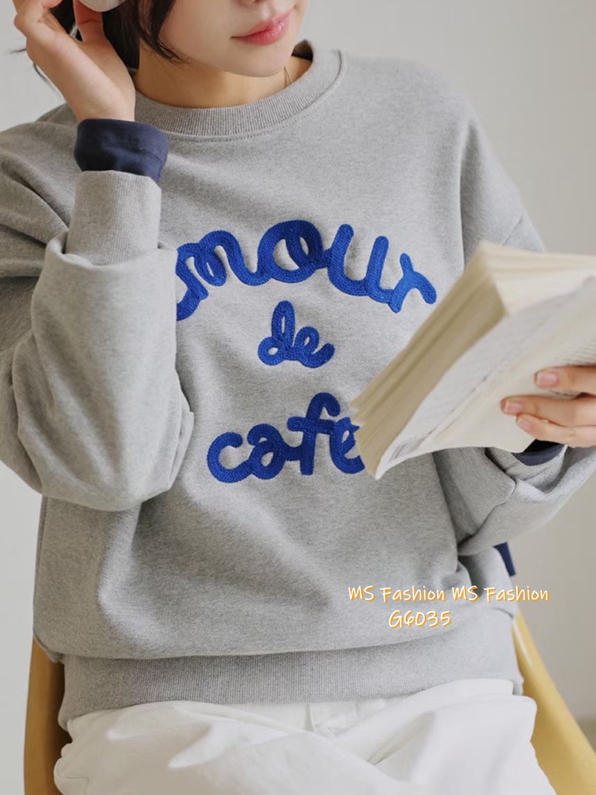 G6035 韓國🇰🇷刺繡字母衛衣