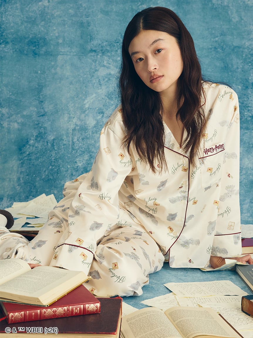 保暖緞面開領睡衣上衣 Pajamas Shirt｜SNIDEL HOME X 哈利波特 聯名 第5彈 (Harry Potter)【預購】 (26201-P）