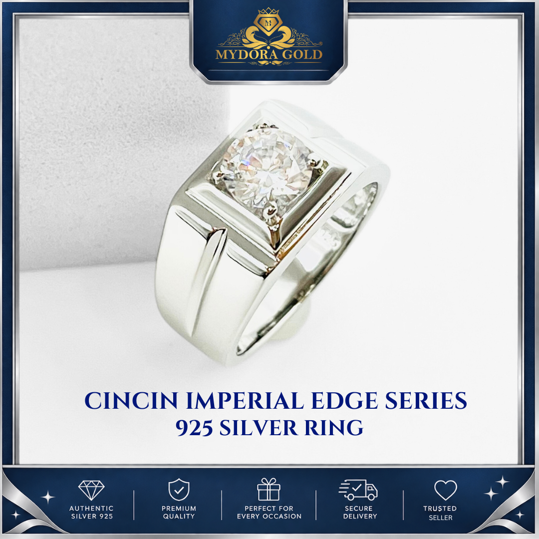 MYDORA 925 Silver Ring - Cincin Imperial Edge Collection