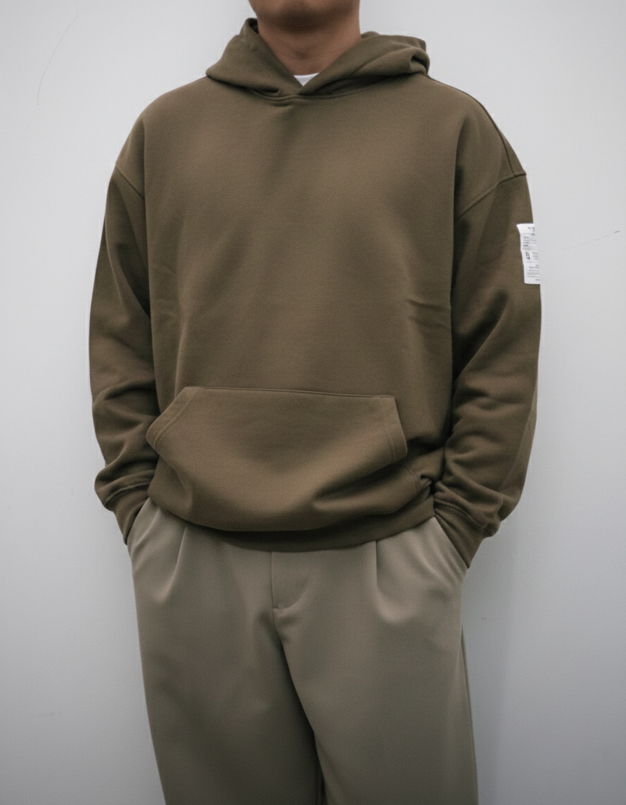 450g 厚磅純棉連帽衫 (棕色)