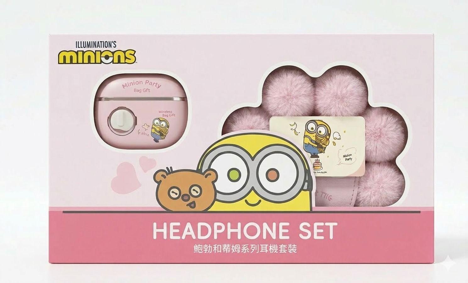 Minions x Emie  小黃人Bob和Tim系列🎧J08藍牙耳機套装 Minions 香港正版授權 (ME11426)