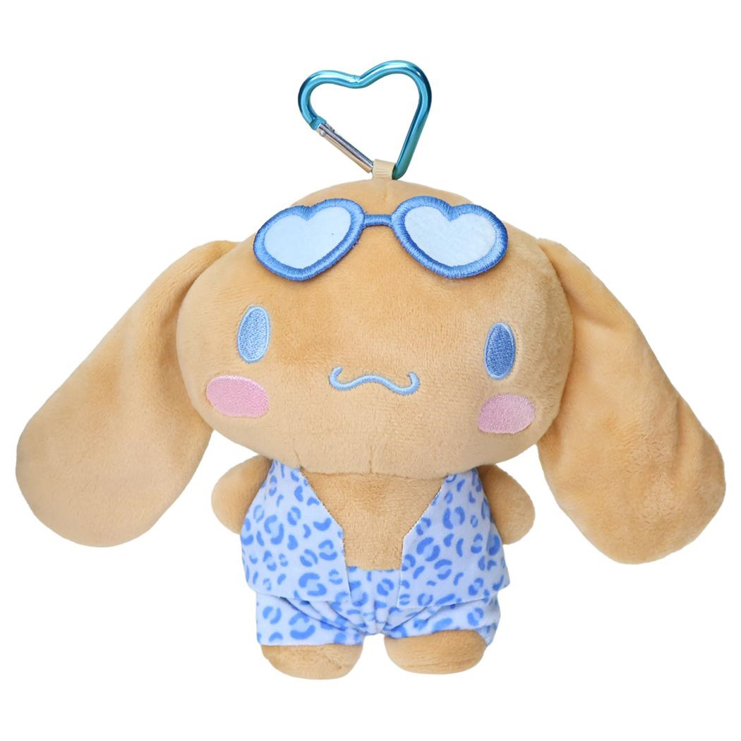 現貨｜Sanrio Cinnamoroll 玉桂狗 豹紋泳衣系列 日版 吊飾 毛公仔收納袋 連心形扣 (CN-LP04)