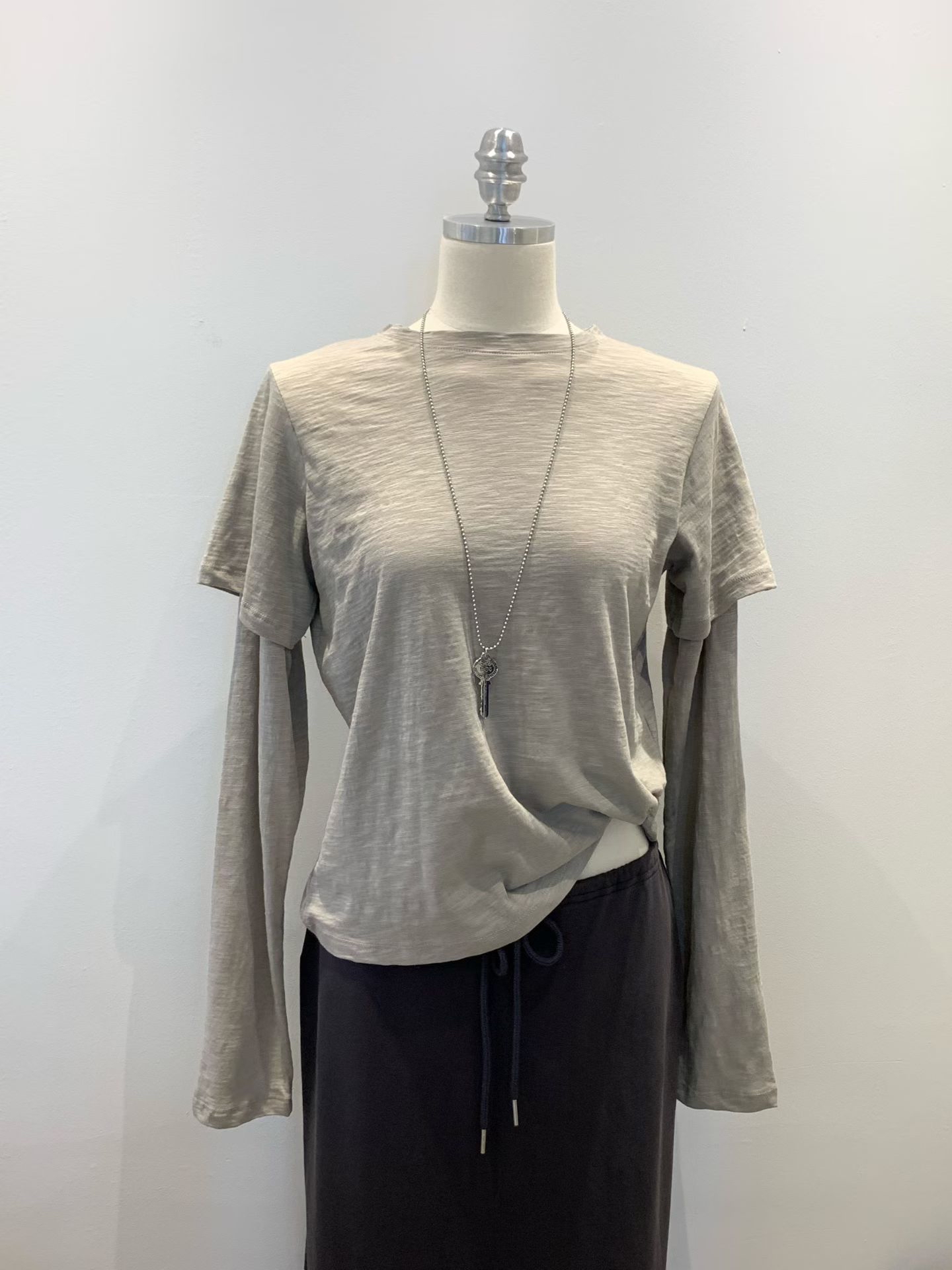 221533 假兩件淨色Tee