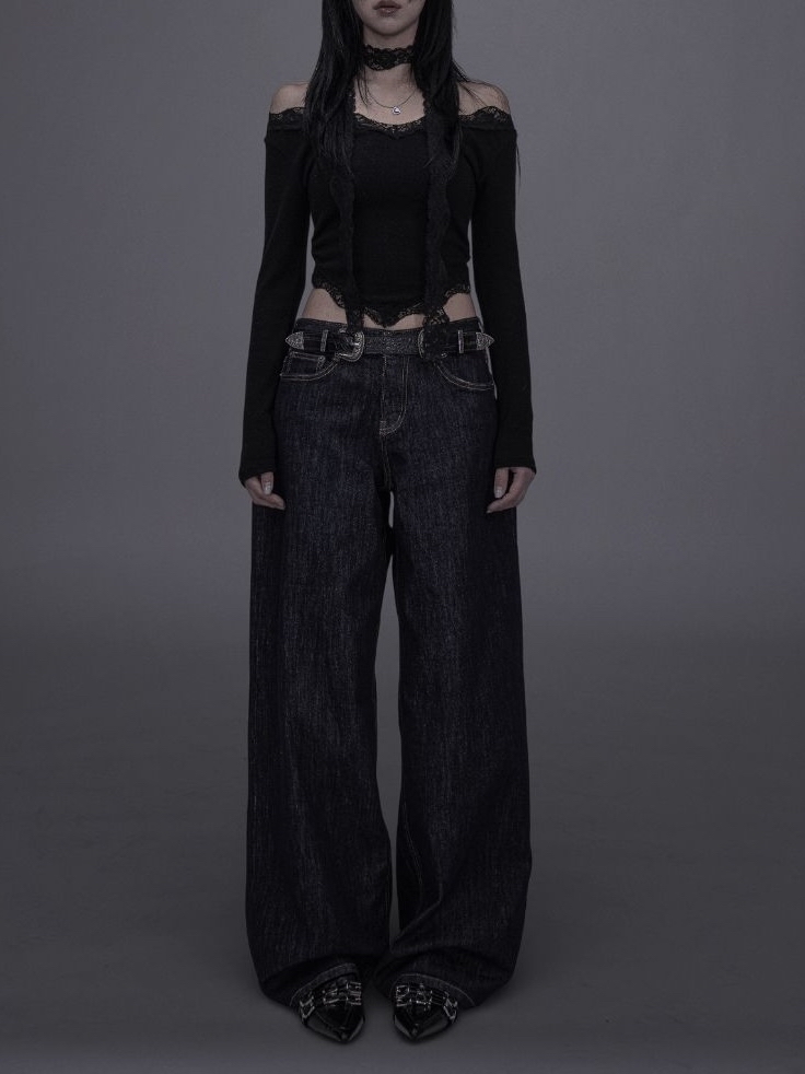 No-Fade Wide-Leg Jeans