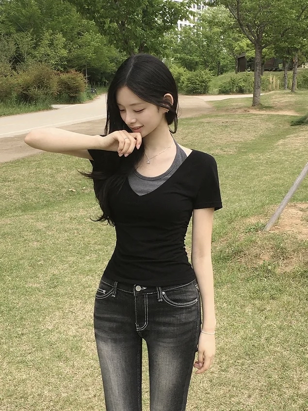 Halter Neck Layered V-Neck Top