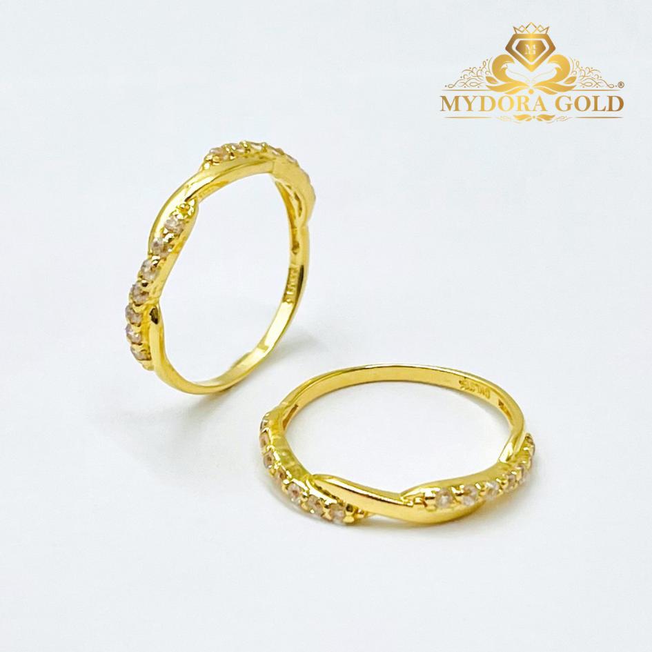 MYDORA Cincin Batu CZ Spiral Rope l EMAS 916/22K