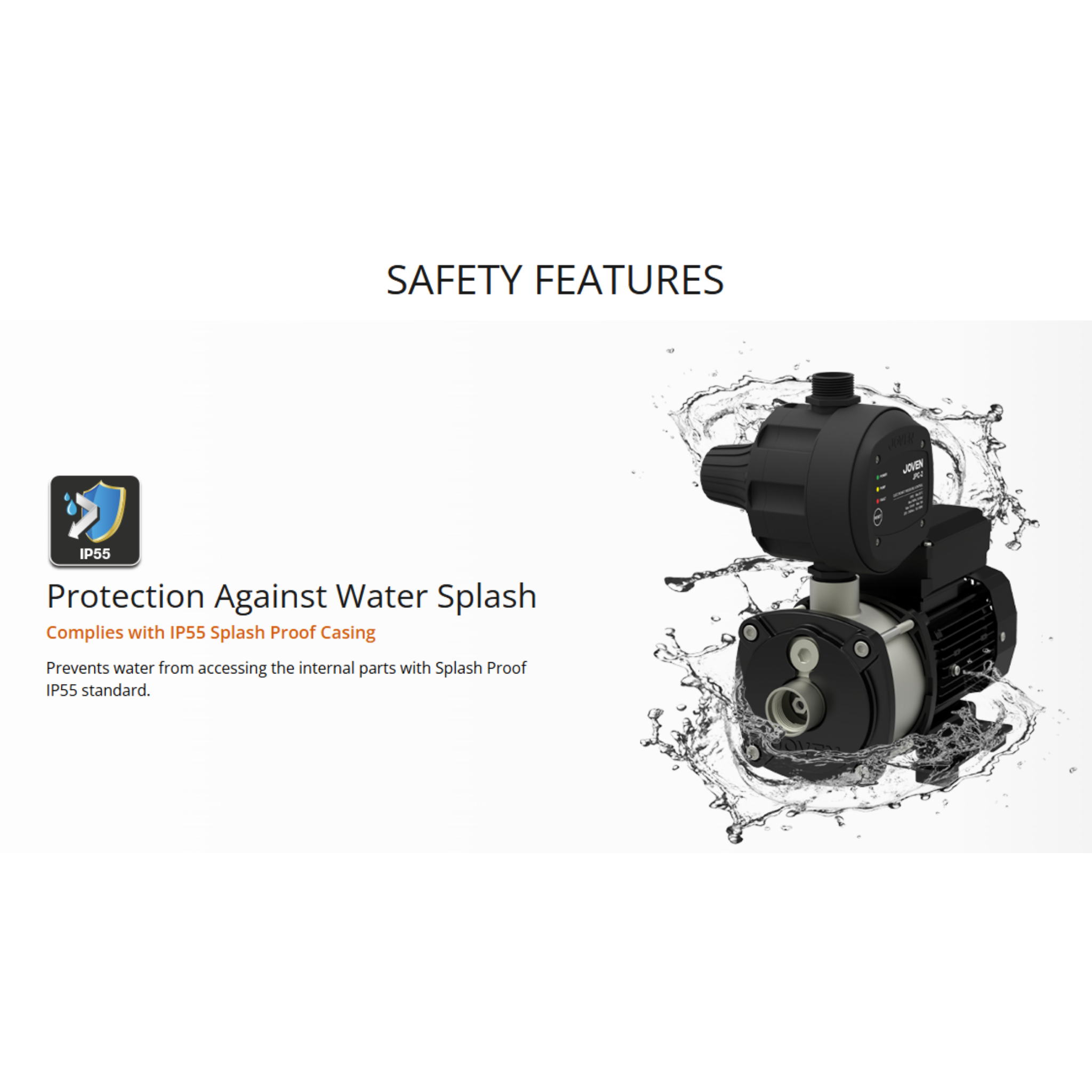 Joven Water Pump 0.5Hp Stainless Steel Automatic Water Pump (JHP 2-30)