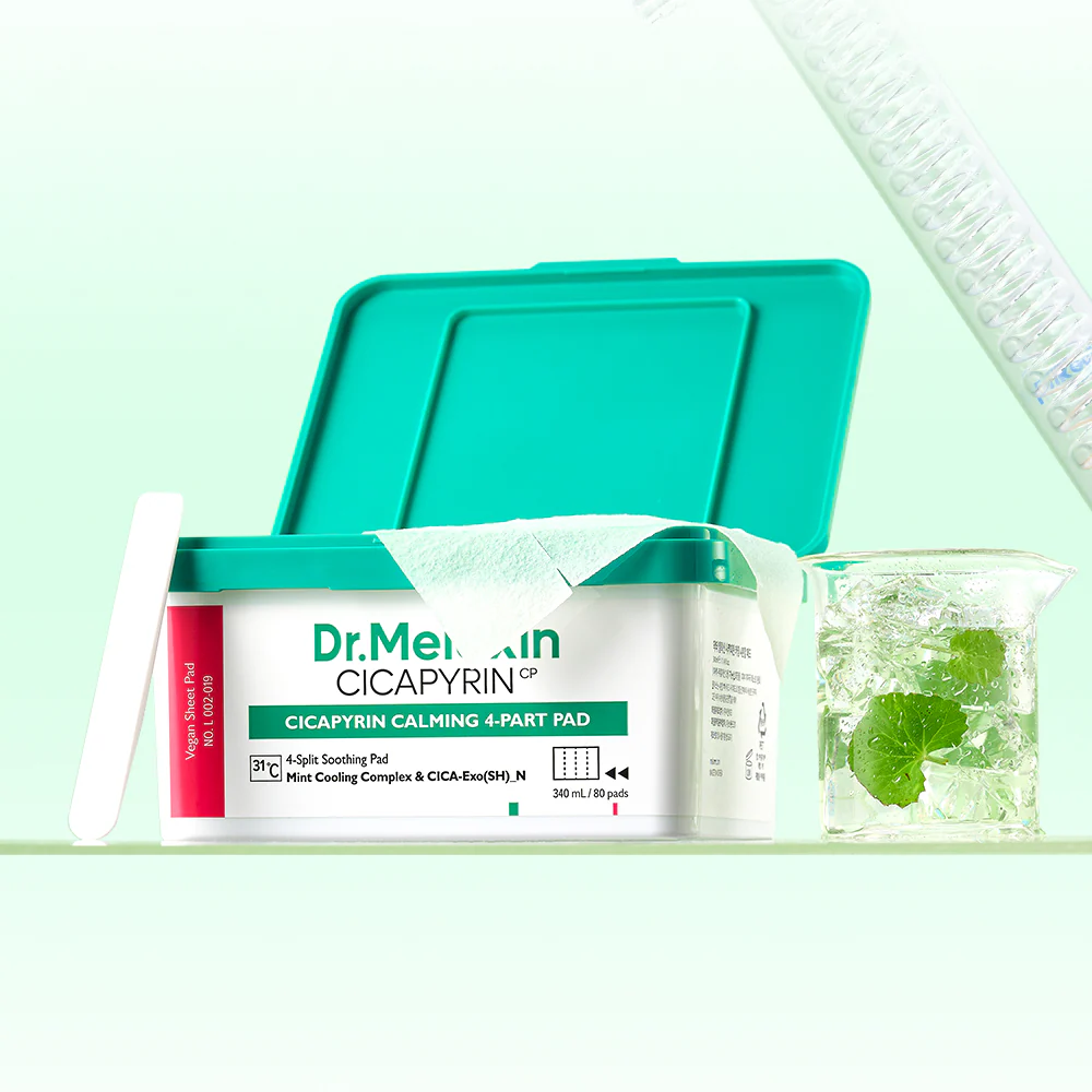 Dr.Melaxin CICAPYRIN CALMING 4 PART PAD (CICAPYRIN涼感鎮靜4格爽膚棉) (340ml)(80ea)