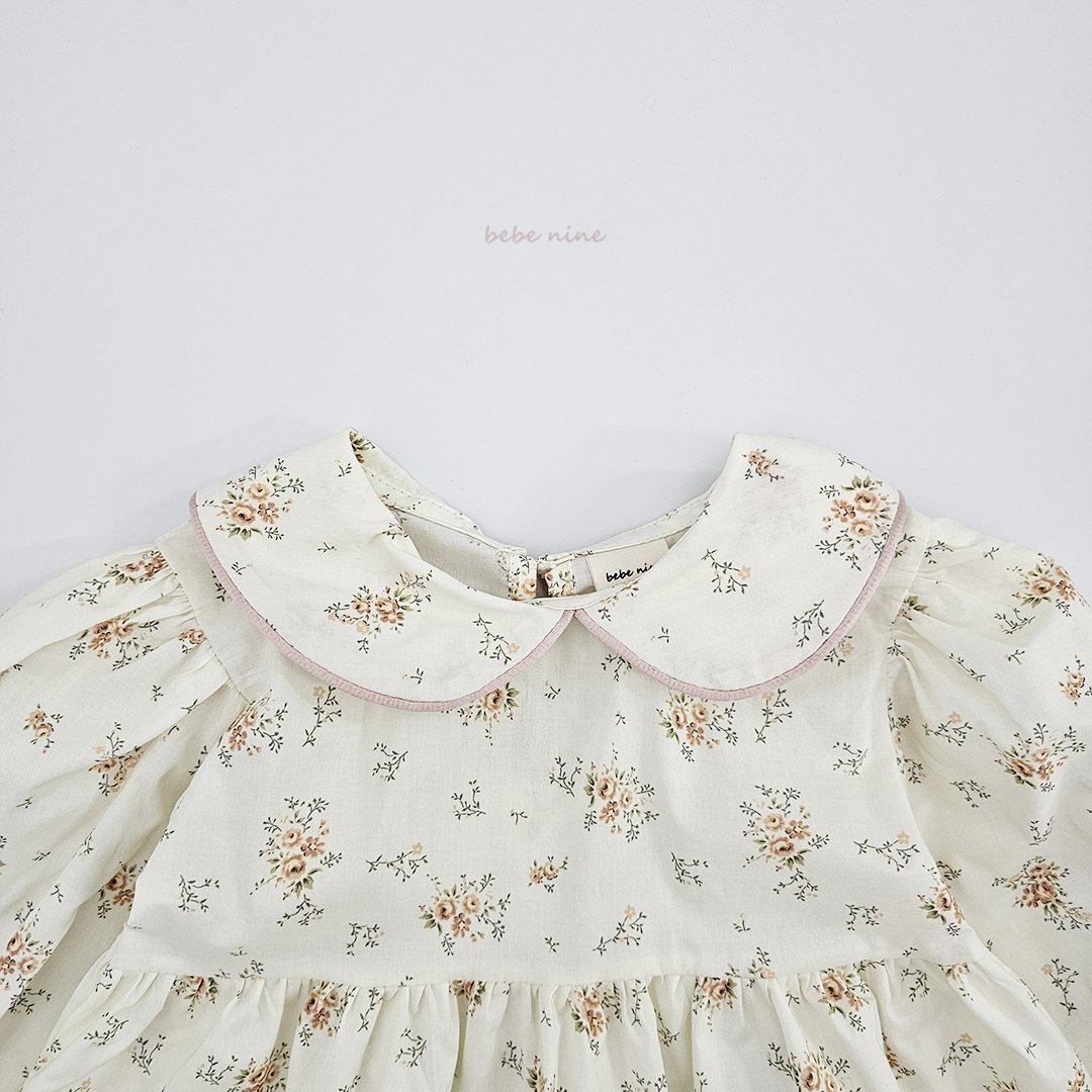 🌸預訂 韓國直送🌸🇰🇷Bebenine兩色翻領碎花長袖連身裙