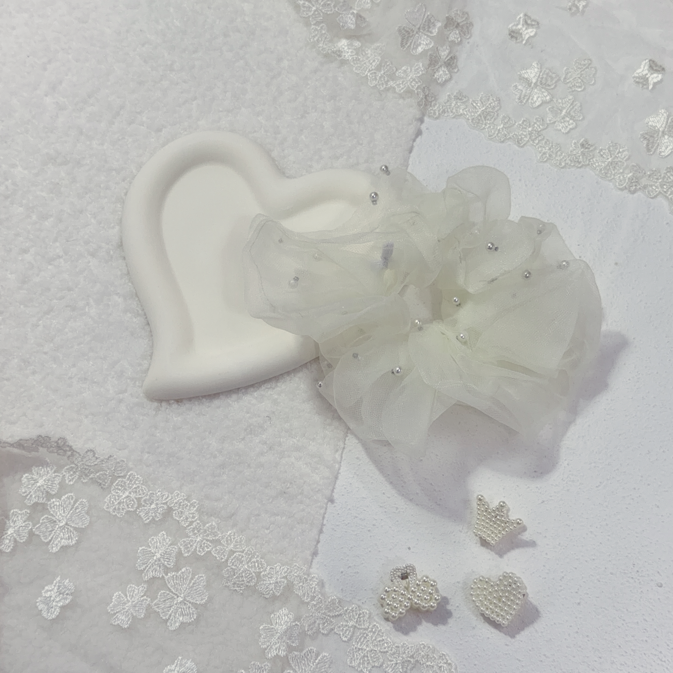 網紗珍珠髮圈 (三色)