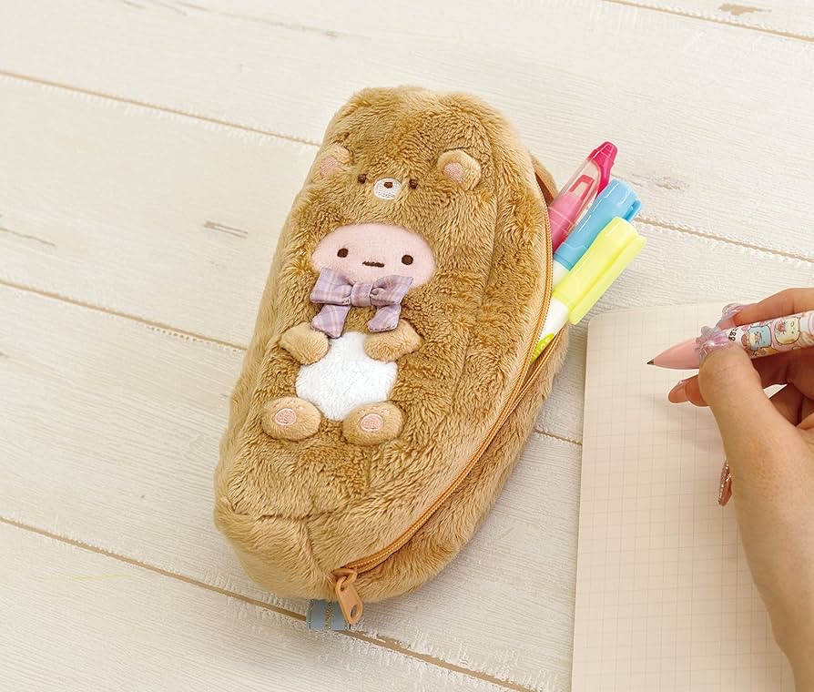 現貨 角落生物 熊熊珍珠毛毛筆袋 PT09701