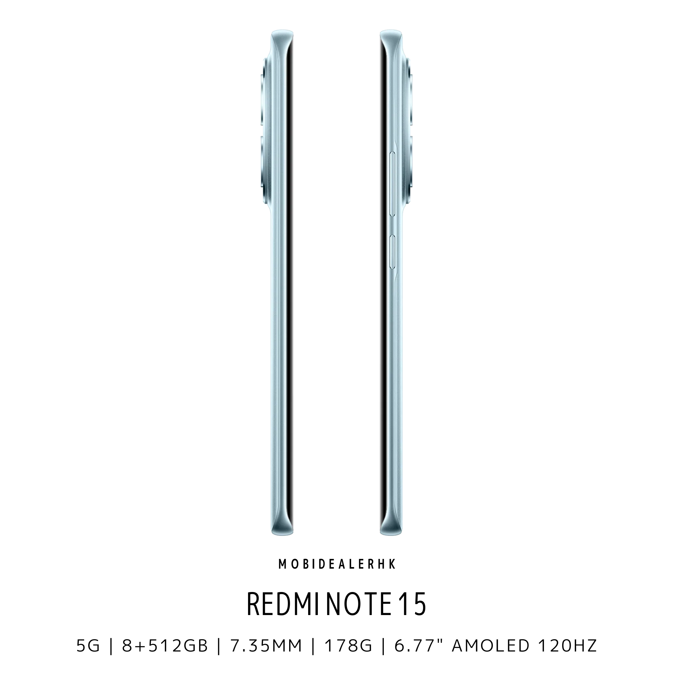 Redmi Note 15 | 紅米 Note 15 | 5G | 智能手機 | 1 億像素超清主鏡頭 | 7.35mm 輕薄羽量 178g | 5520mAh 大容量電池 | 45W 快充 | 6.77 吋 120Hz 護眼 AMOLED