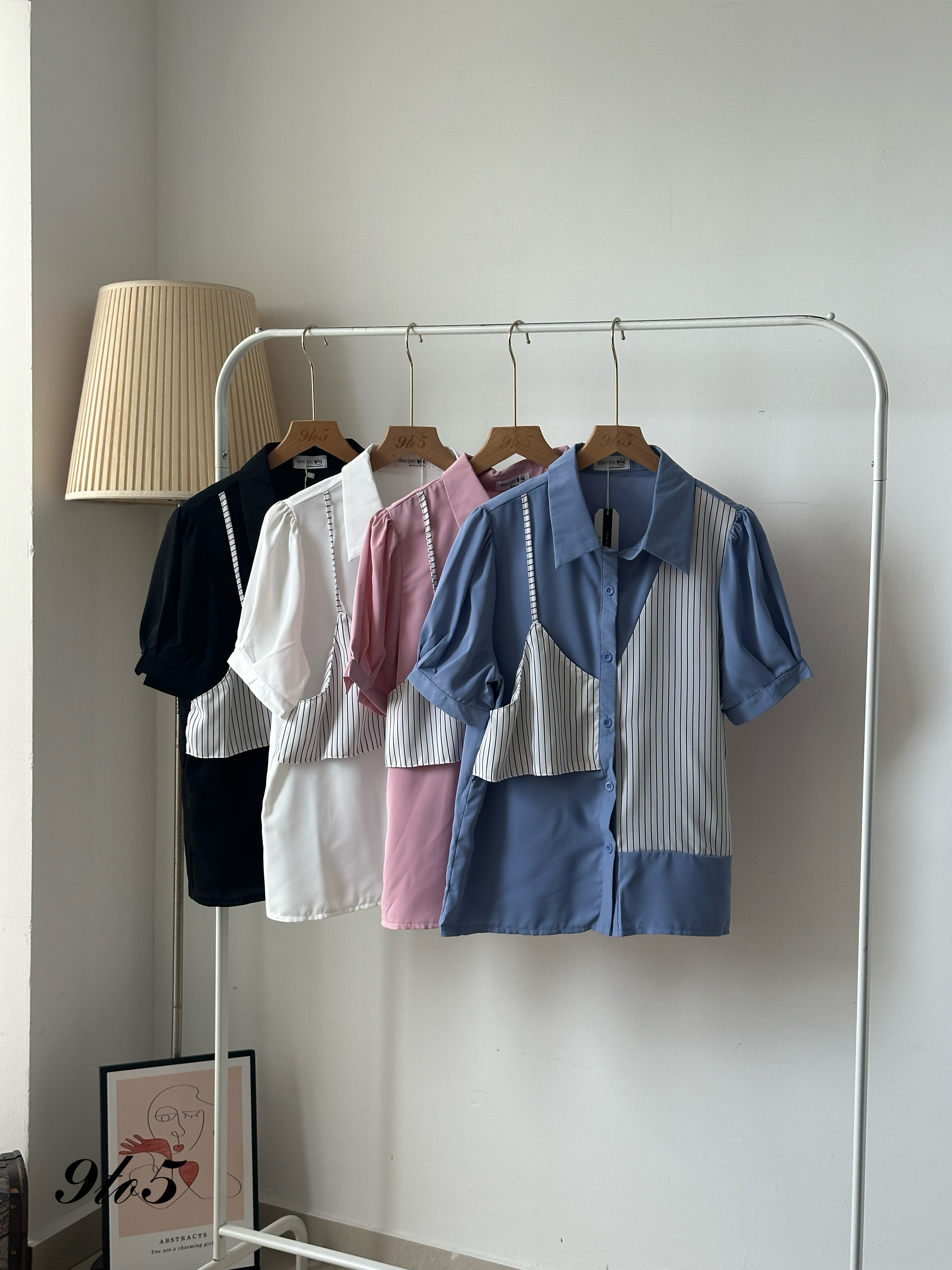 T4033 Fake Two-Piece Shirt - 4 Colors