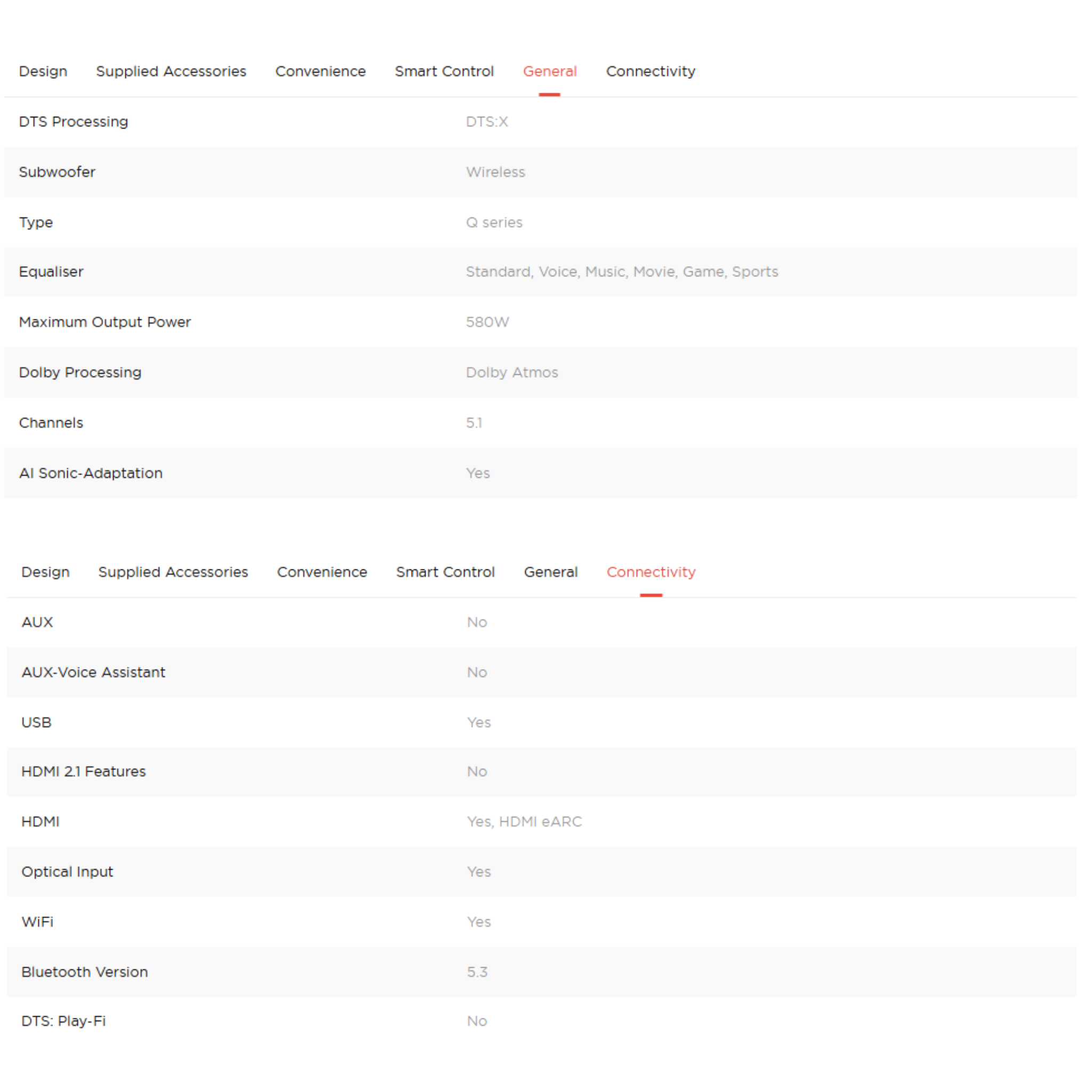 TCL Q65H 5.1Ch Home Theater Soundbar System (Q65H)