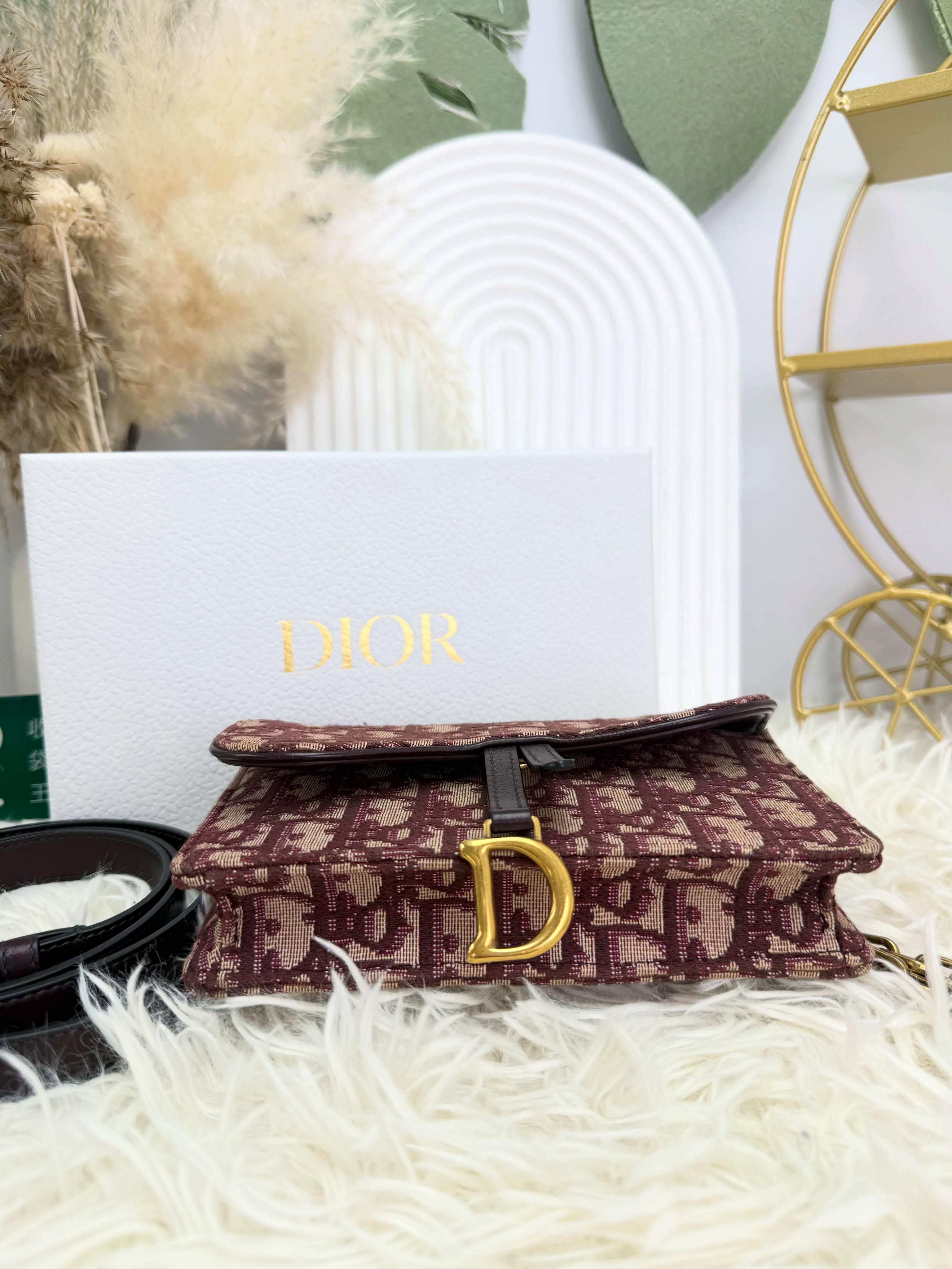 Dior👜 PRE OWNED 🛍️Dior 紅色老花腰包WOC兩用❤️  