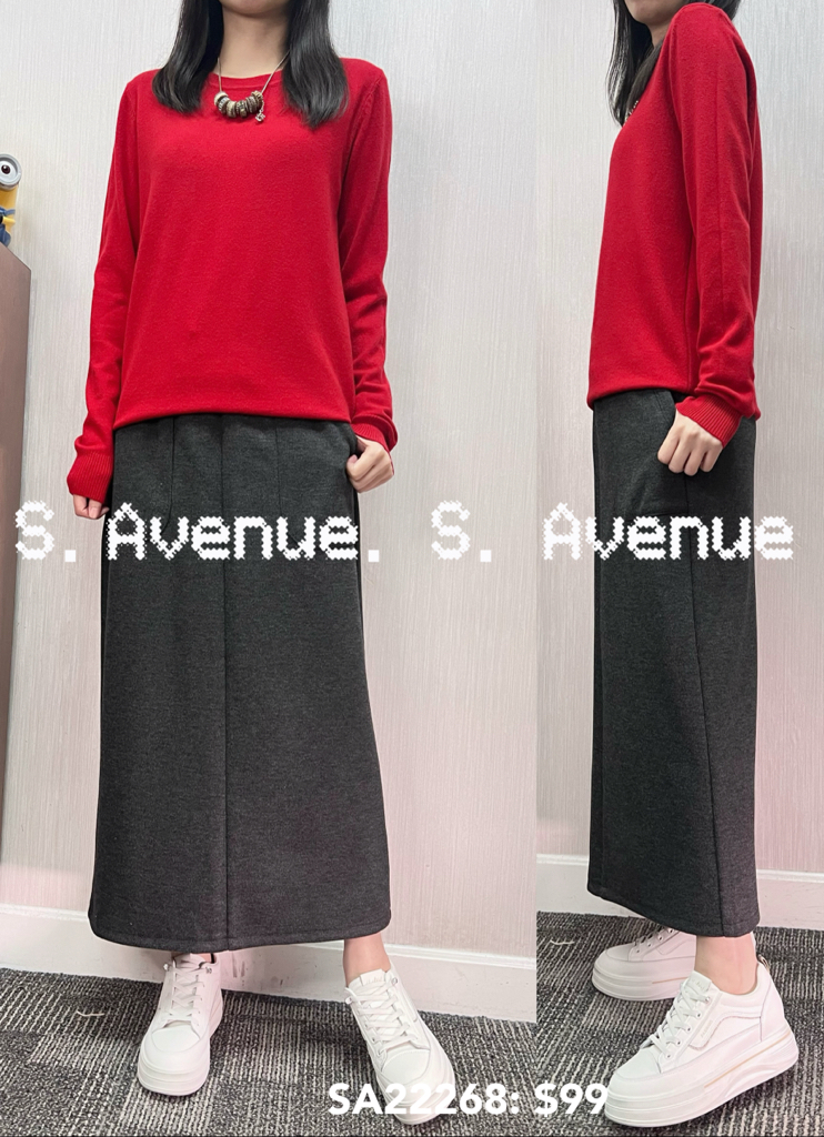 SA22268: 長袖圓領淨色線冷top