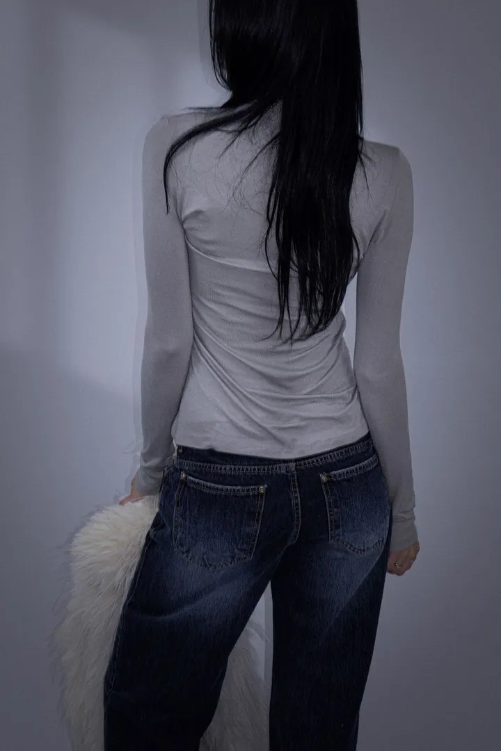 Cotton Tie-neck Long Sleeve