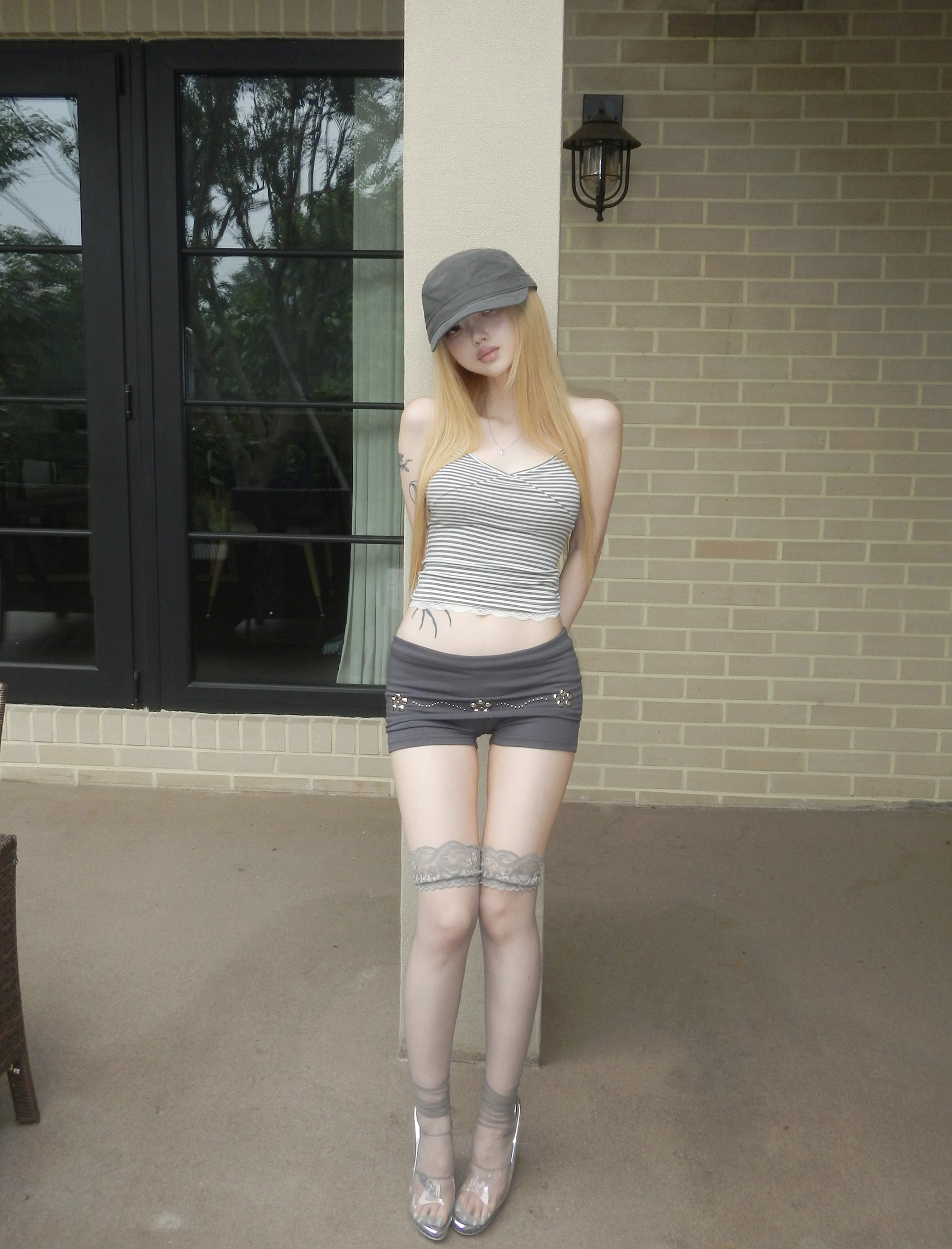 Blossom Studded Fold-Over Skort