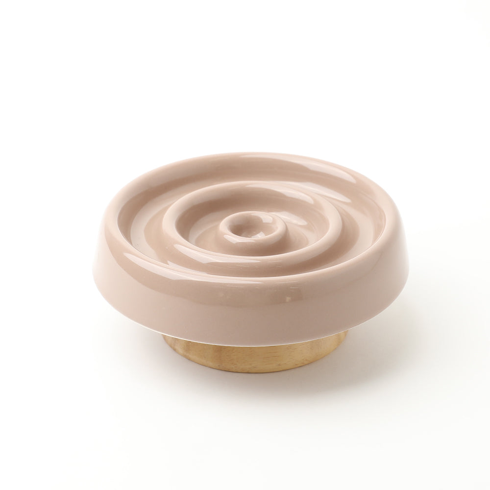 Monchéri🇯🇵 柔和螺旋原木底座慢食陶瓷碗 (Natural Circle Food Bowl)