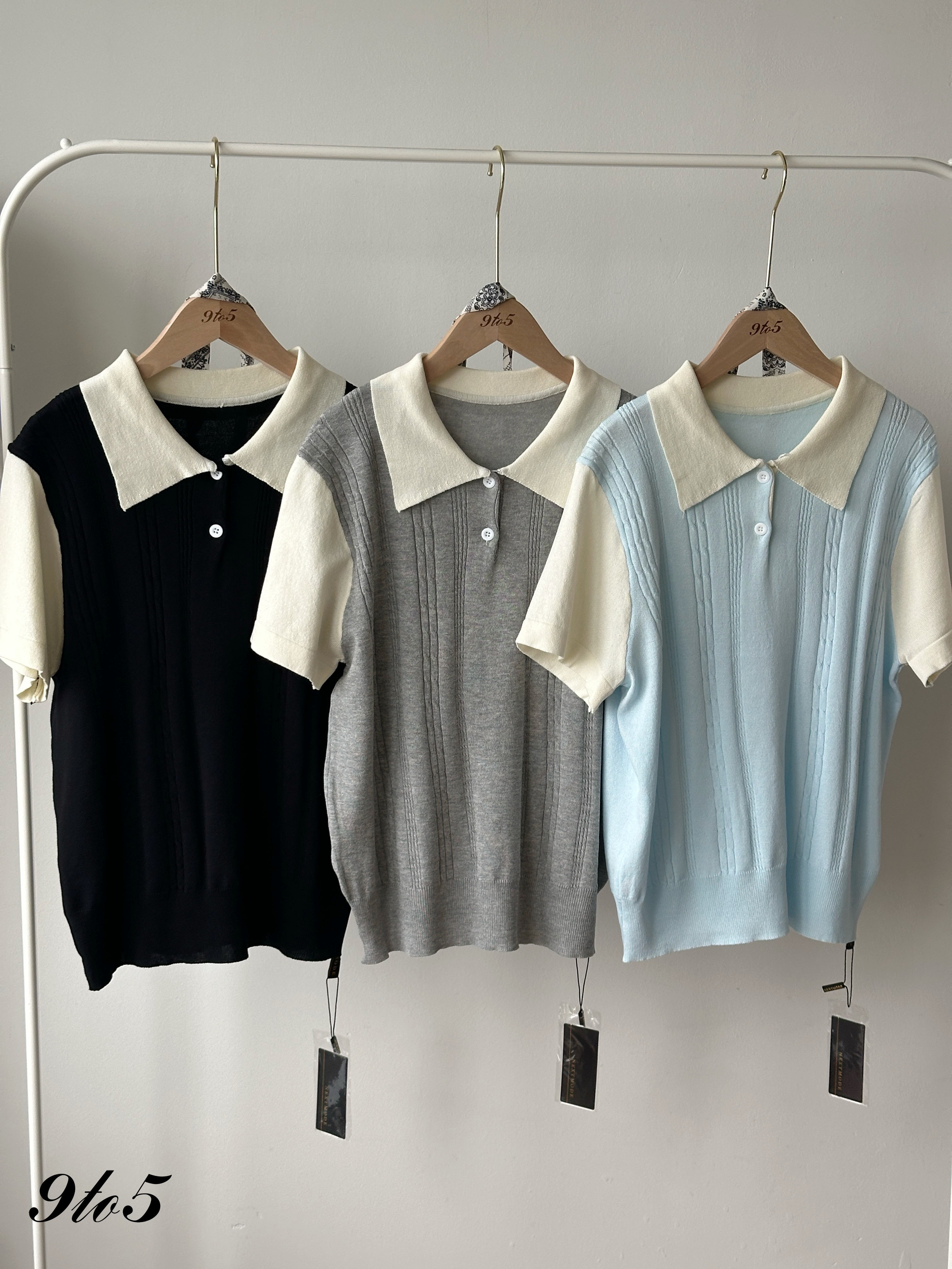 T4346 Fake Two-Pieces Knit Top - 3 Colors 
