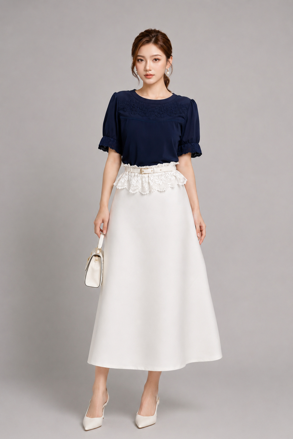 249161 Scarlet Lace Panel Blouse