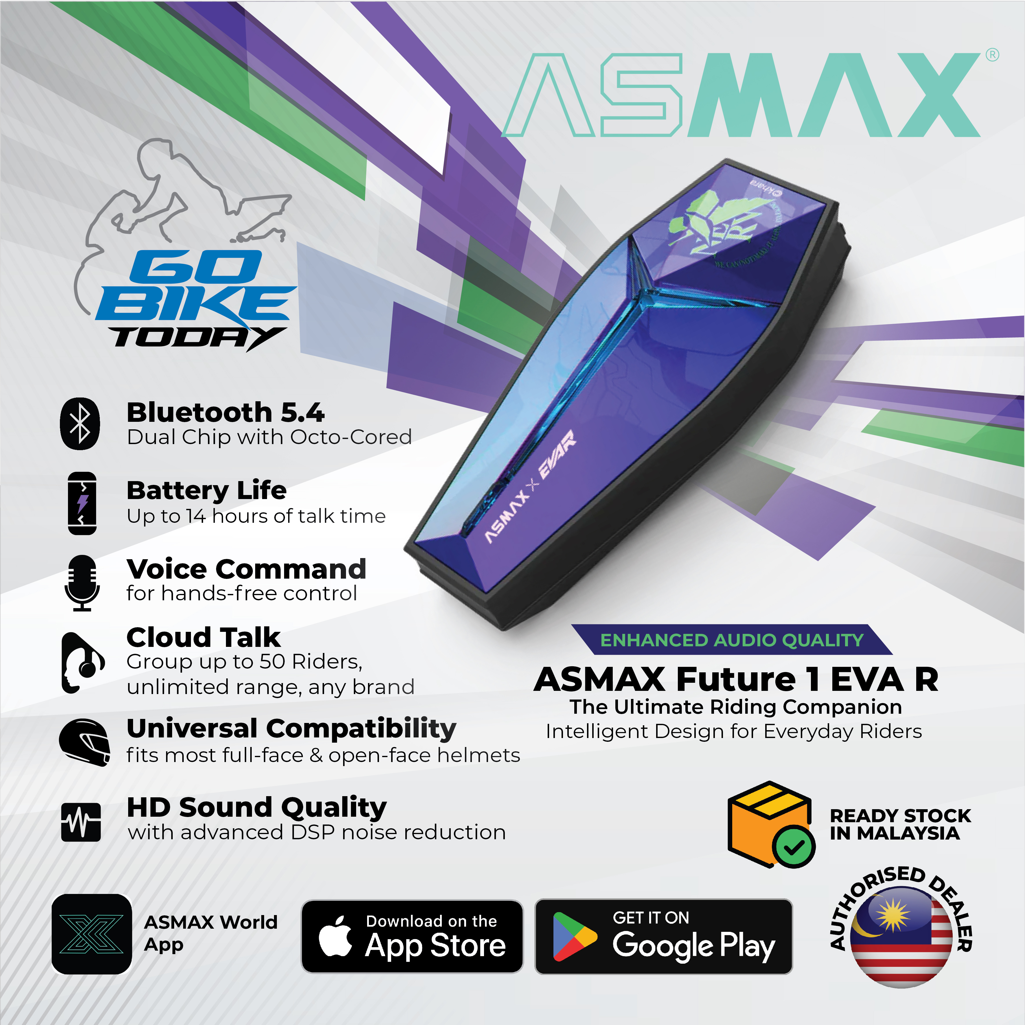  ASMAX MESH INTERCOM - Future 1 X EVA R  [MCMC APPROVED]