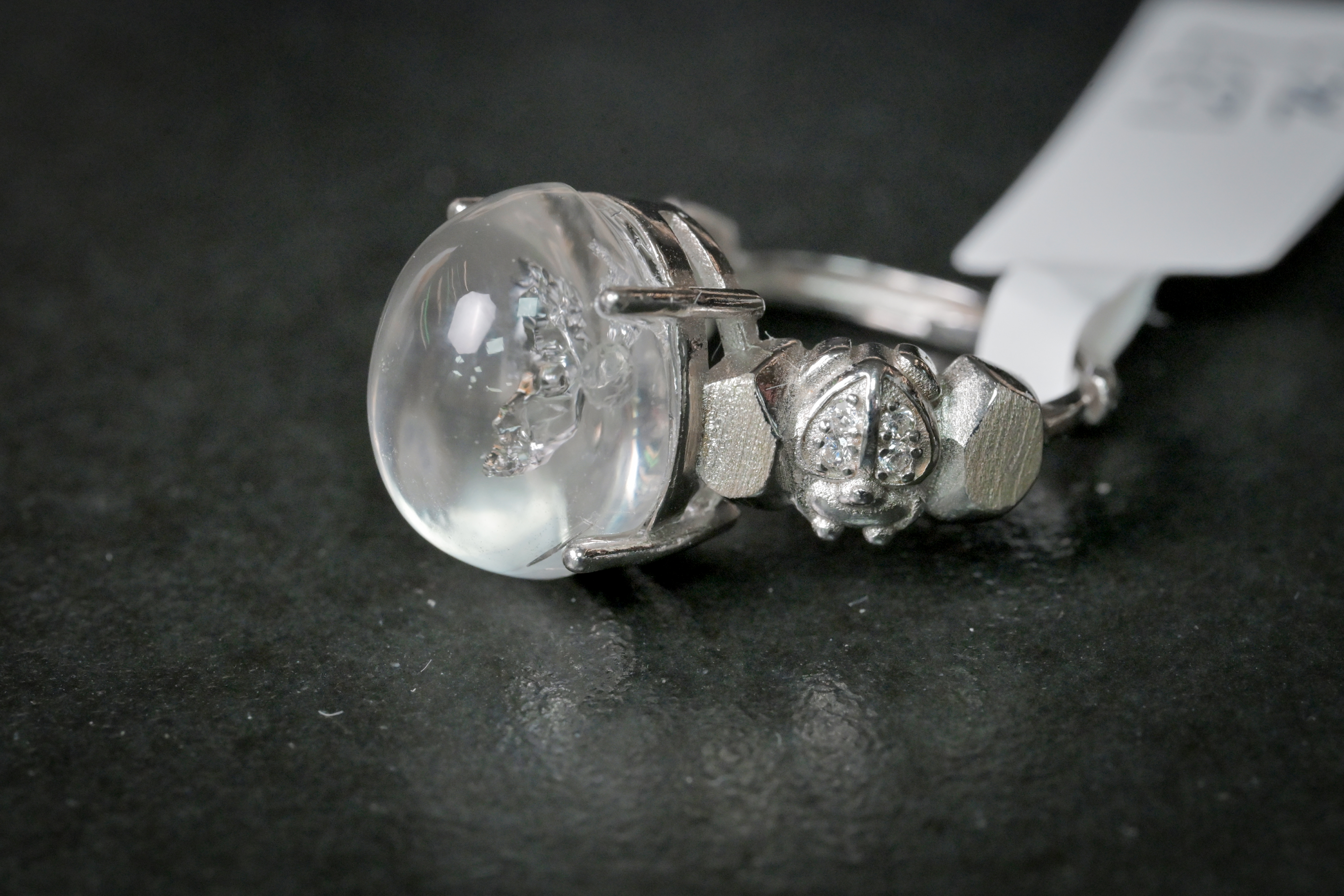 白水晶純銀戒指 #020｜日信水晶 身心工房｜White Crystal Sterling Silver Ring #020