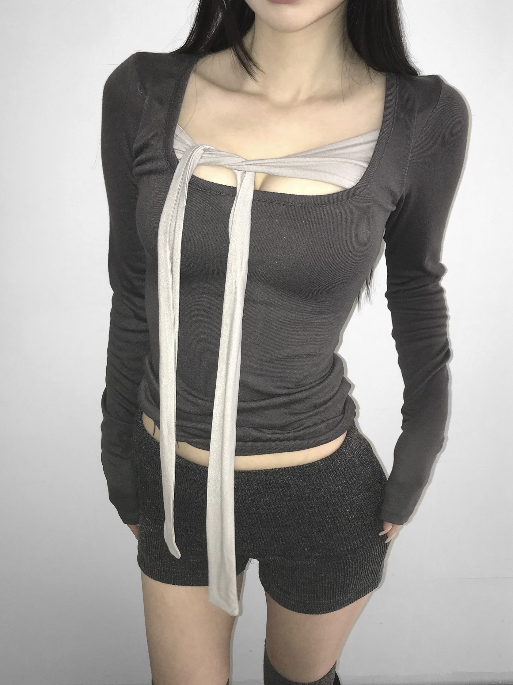 Knit Foldover Waist Mini Shorts