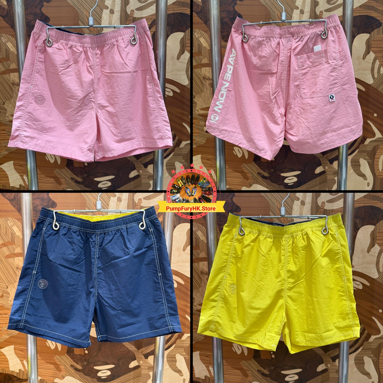 AAPE AAPENOW moonface logo woven shorts (D632)
