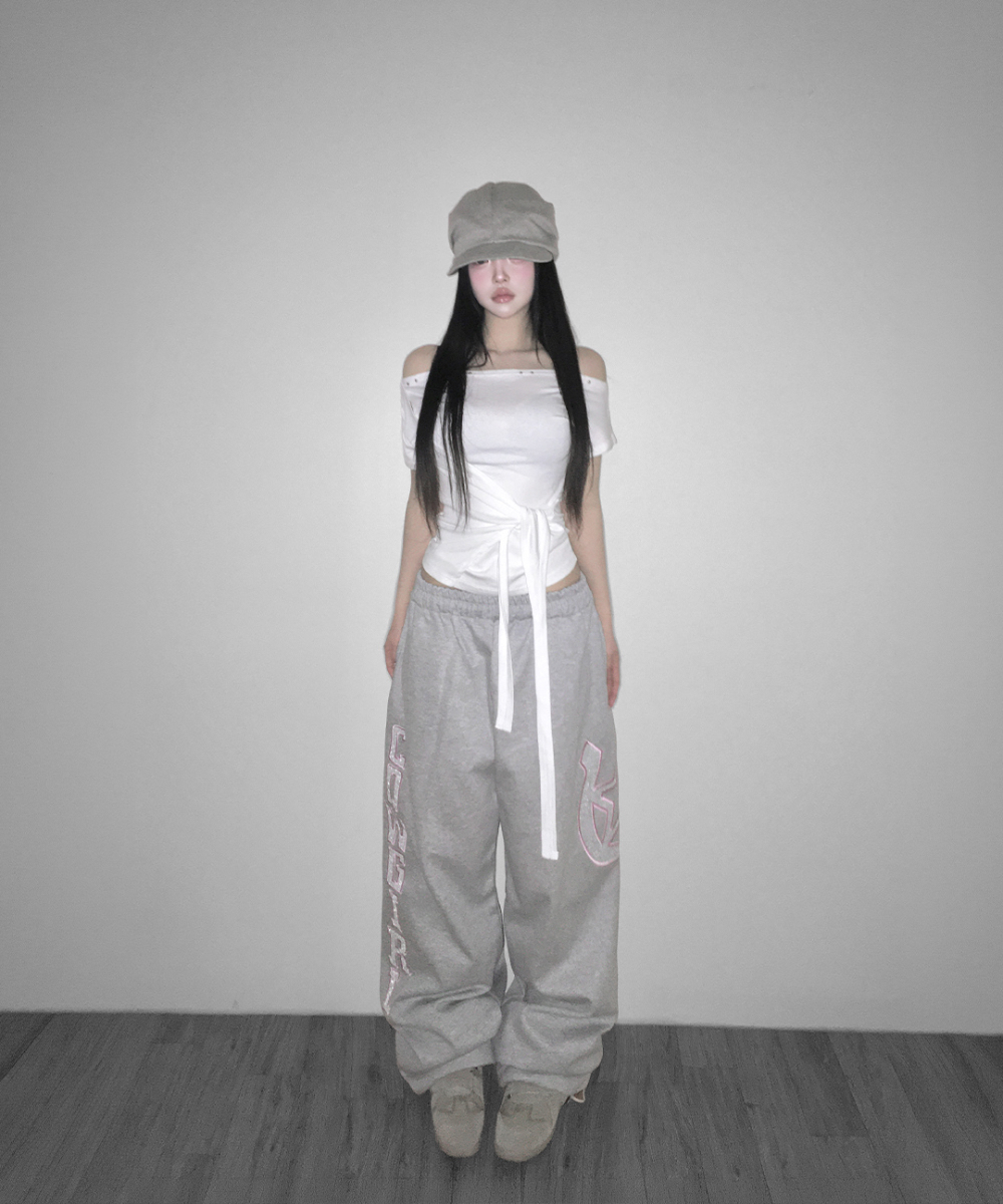 Studded Off-Shoulder Wrap Top