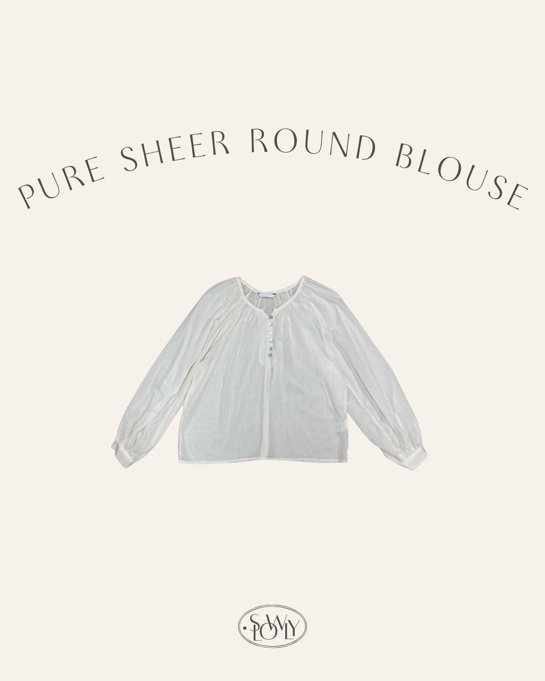 法式圓領透透襯衫