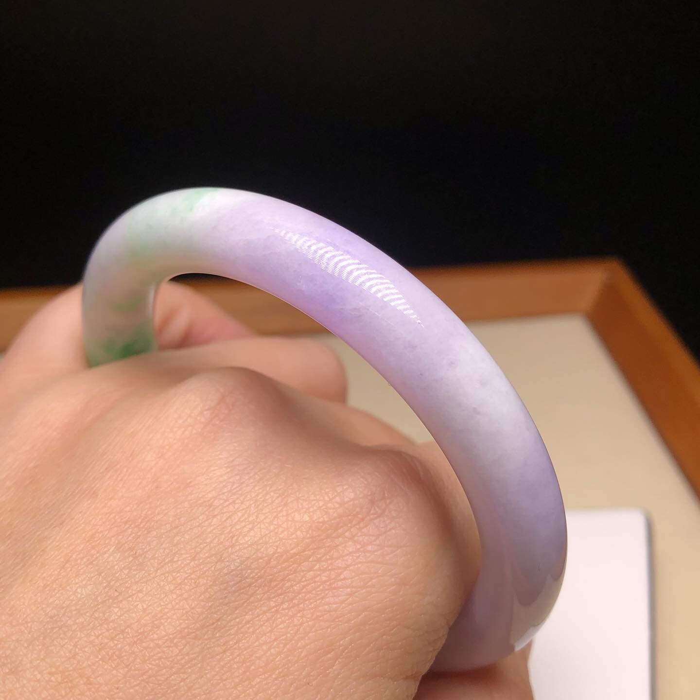 紫底飄翠手鐲55.3mm