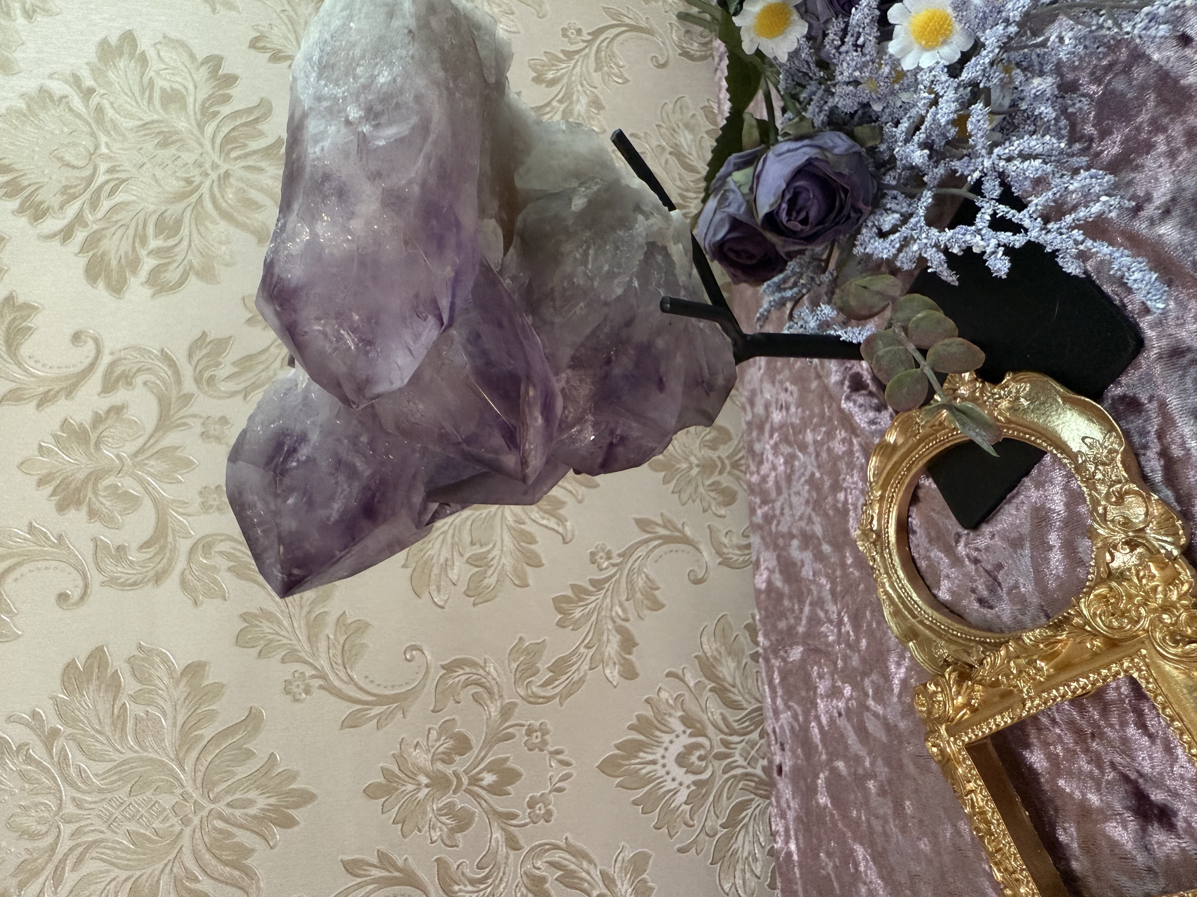 教堂城堡形紫幻影水晶簇