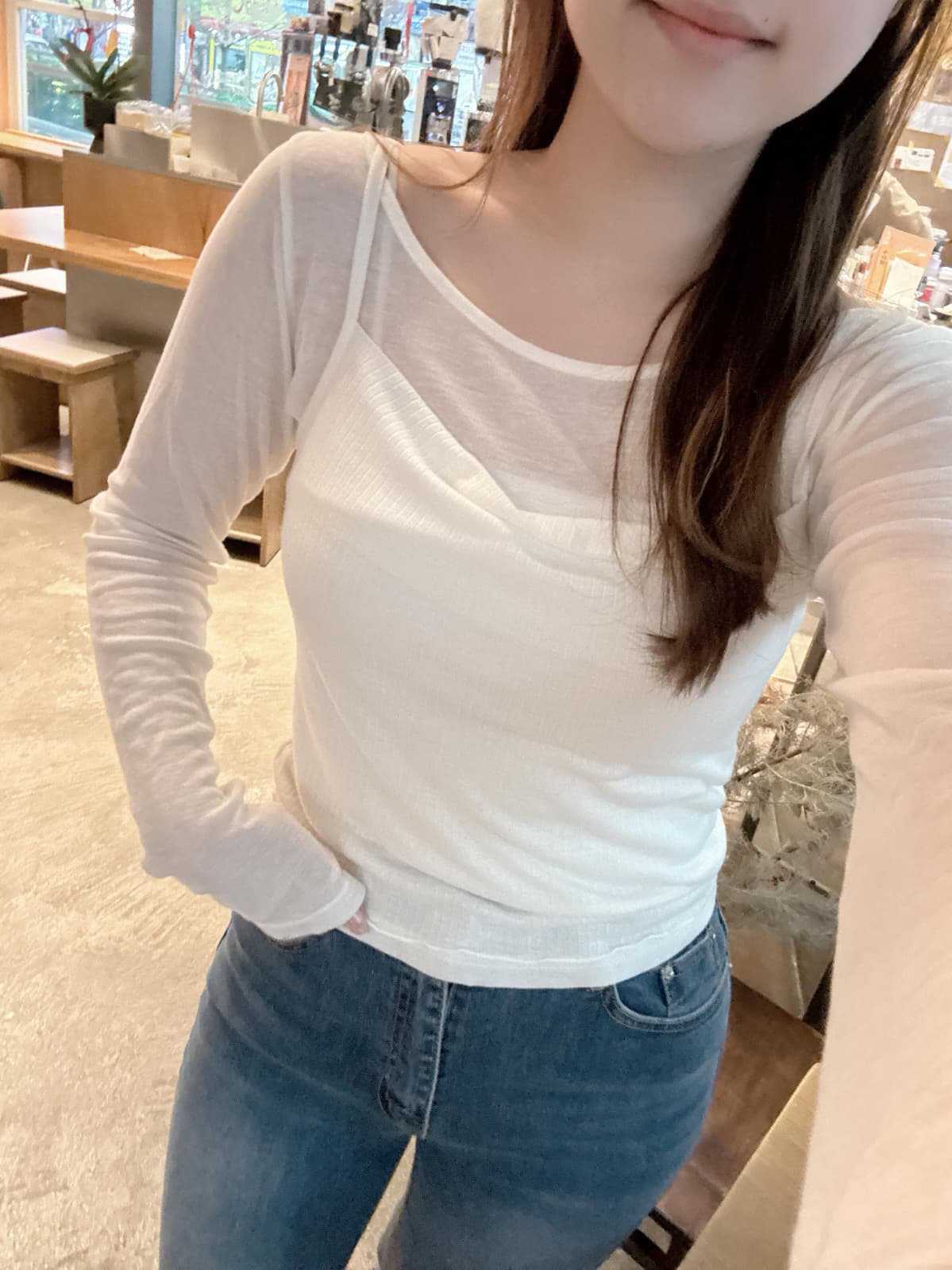 【休閒甜美】木耳邊兩件套薄身上衣