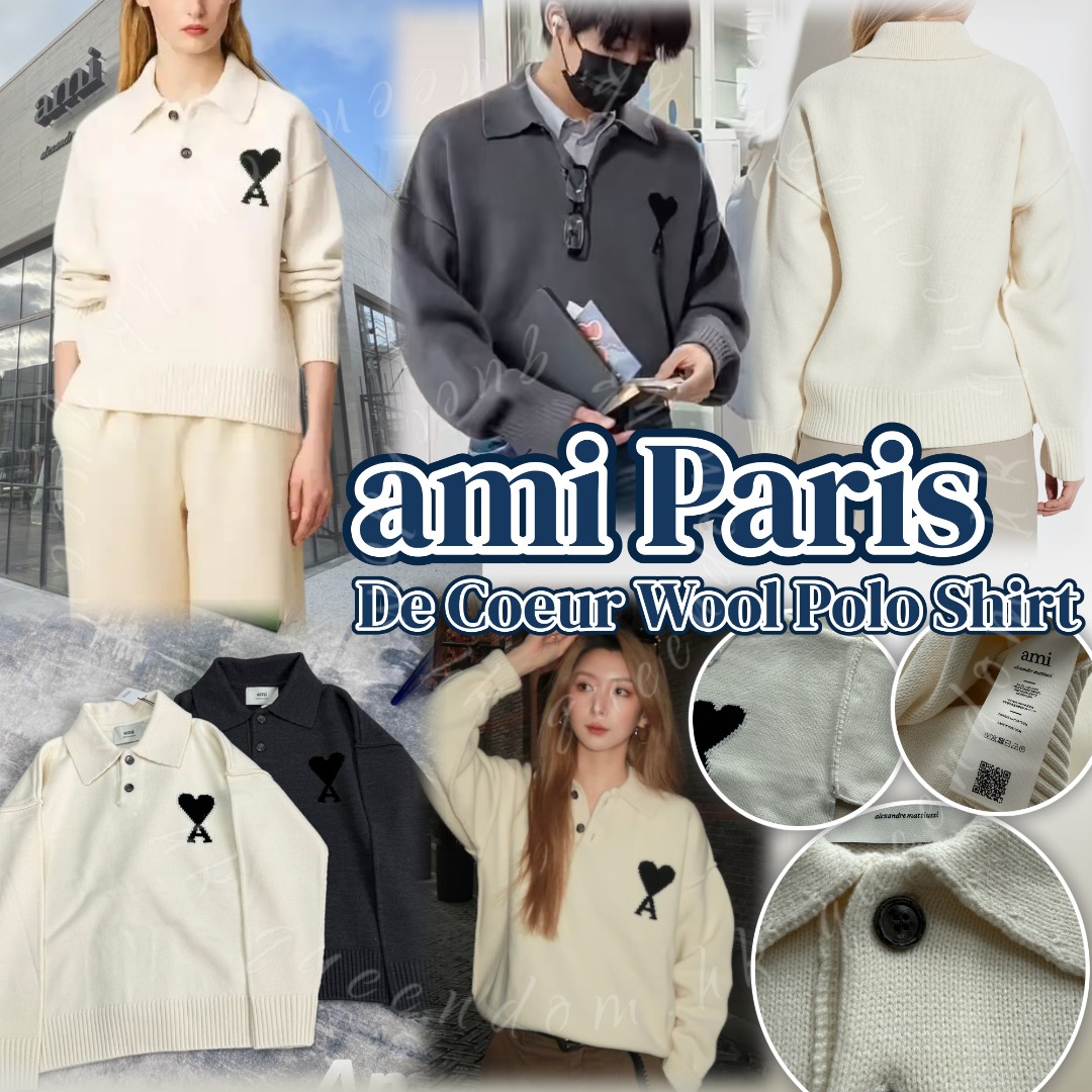 Ami Paris De Coeur Wool Polo Shirt 羊毛針織長袖 POLO