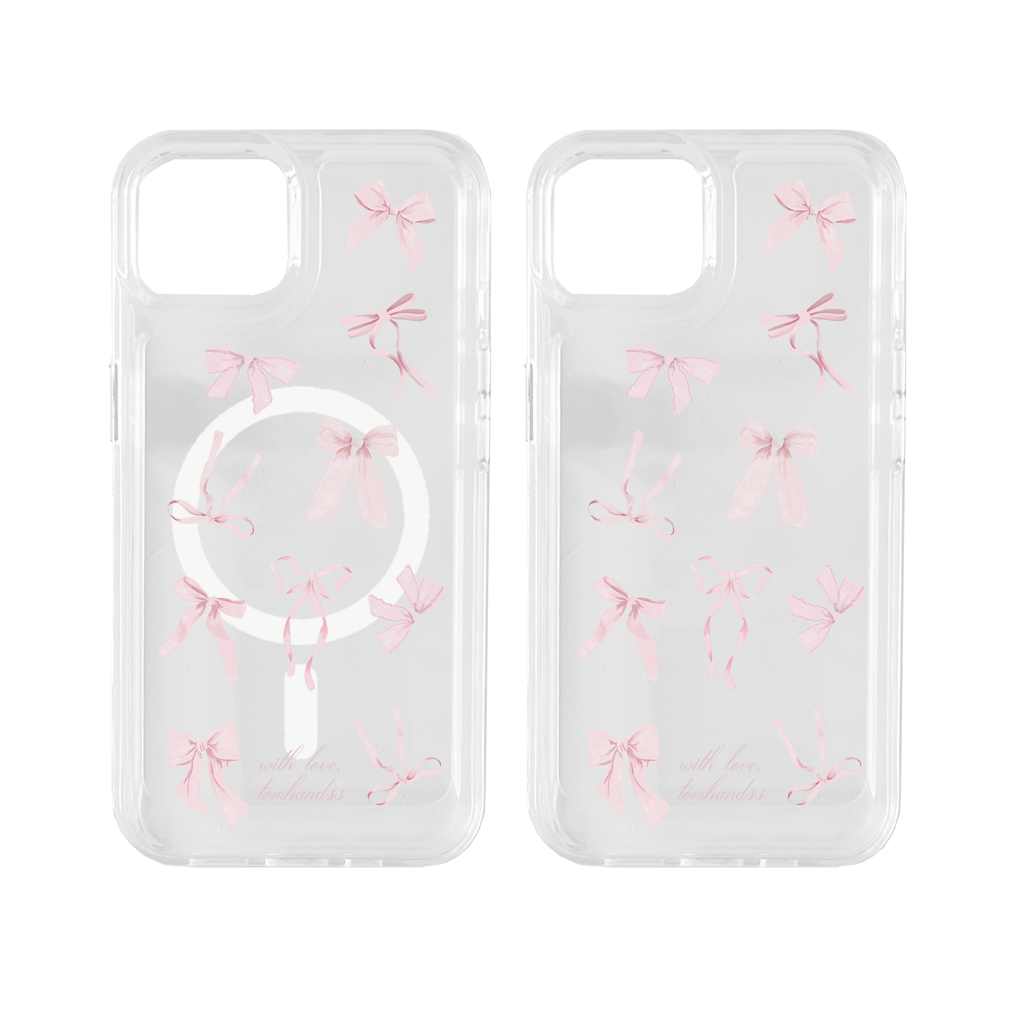【The French Candy Floss Ribbons*PINK*】透明MagSafe iPhone Case
