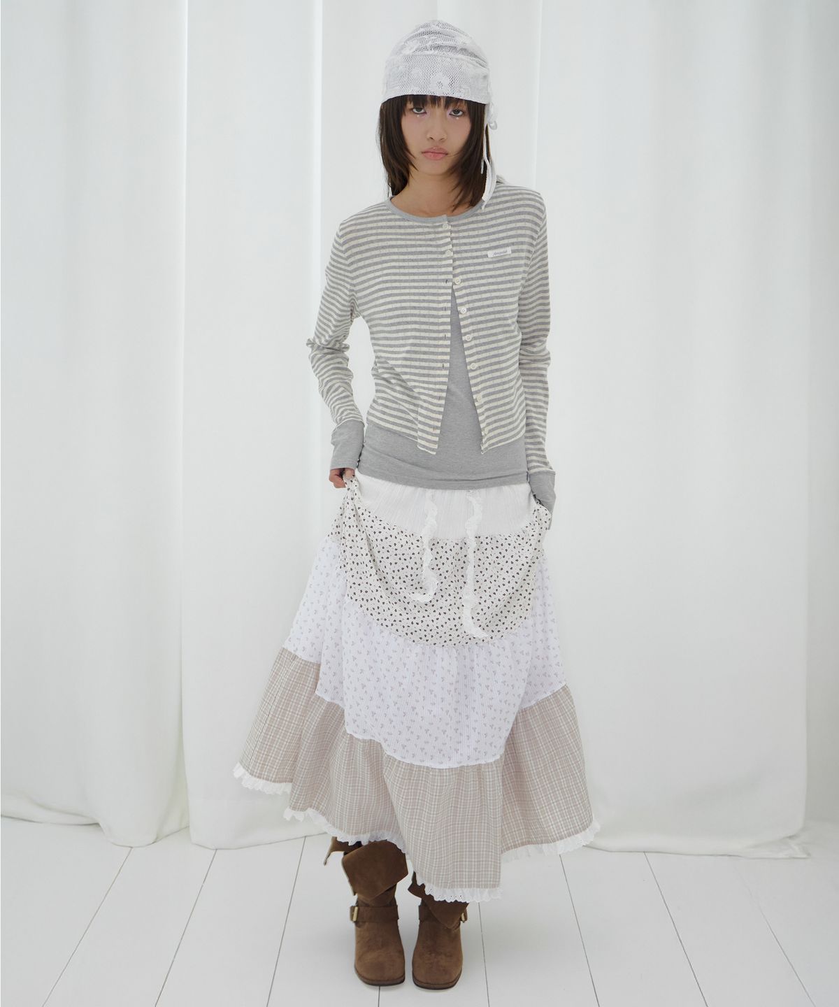 🇰🇷訂購｜FANCY CLUB 26SS｜Floral lace cancan long skirt 