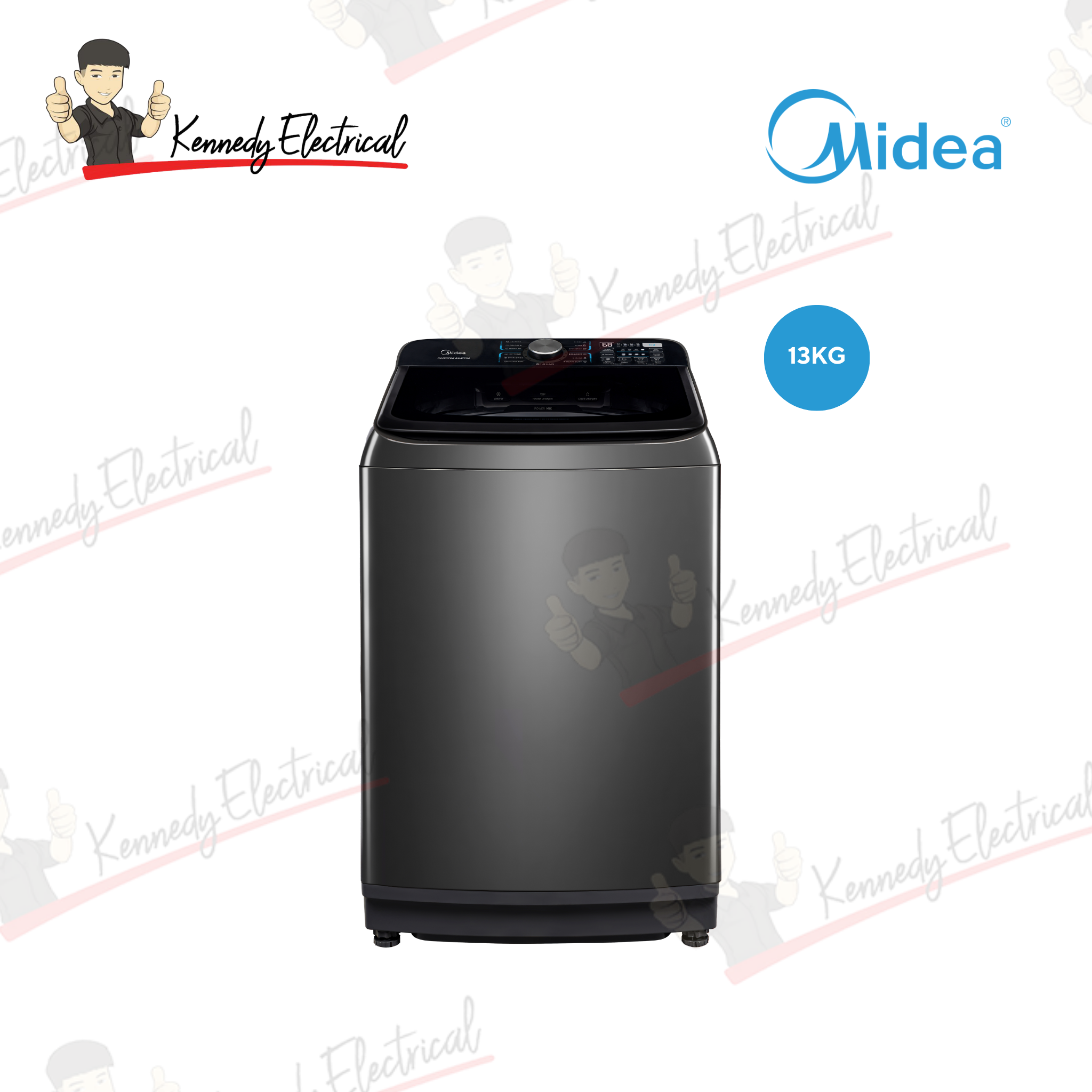 Midea 13kg Lunar Series Top Load Washing Machine with Inverter Quattro (MA512W130DT)