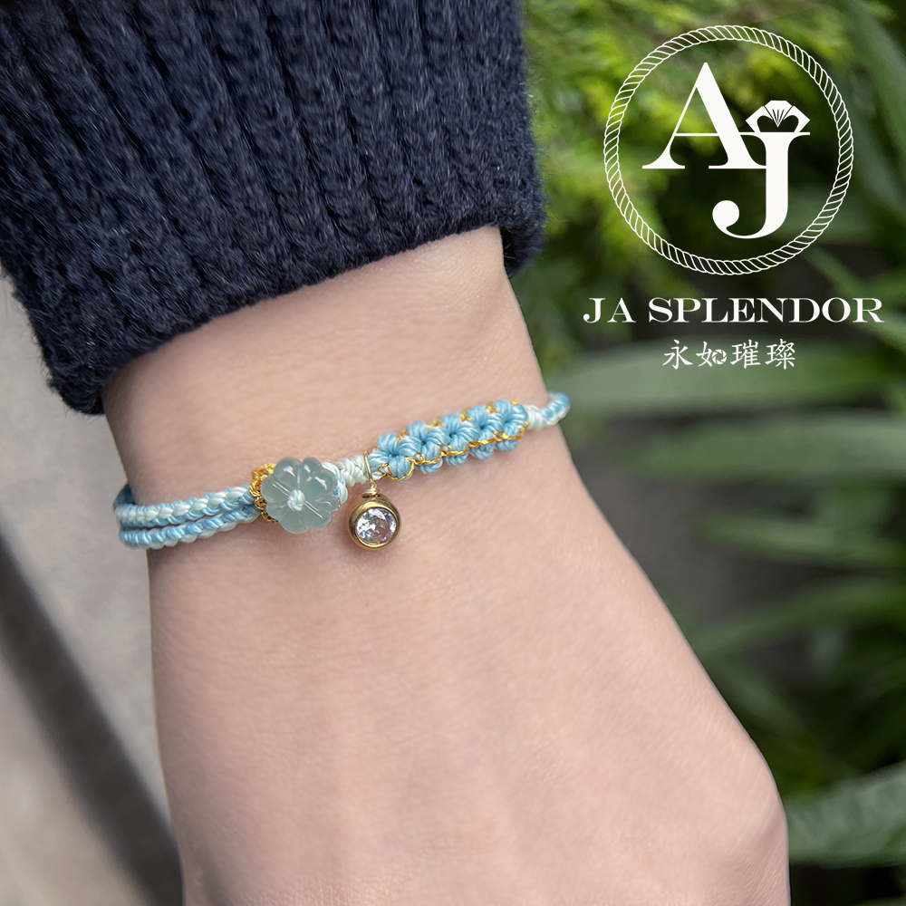 FBG26-H02 天然翡翠A玉 冰種花開手繩（私人訂制）
