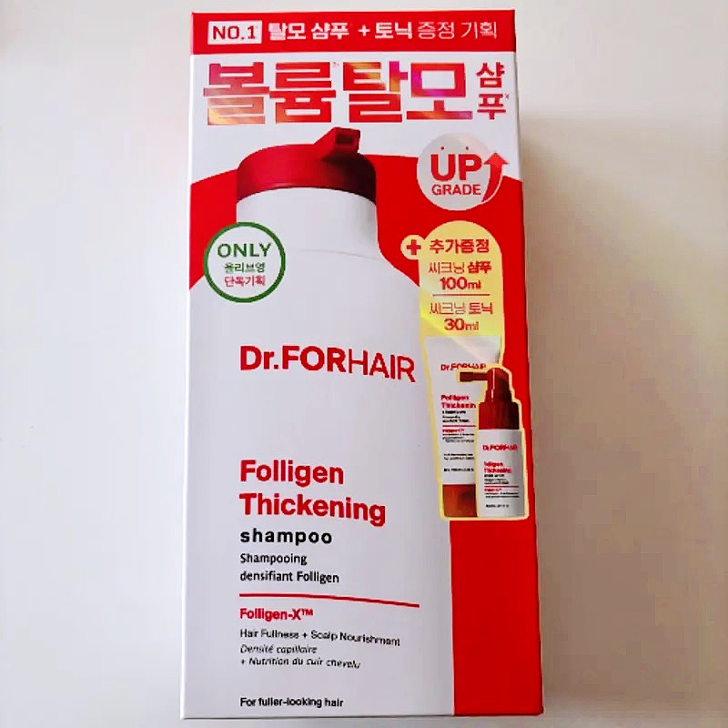 現貨 - DR.FORHAIR - Folligen Plus 防脫髮洗頭水套裝  (洗髮水400ml+100ml & 豐盈頭皮精華液 30ml)