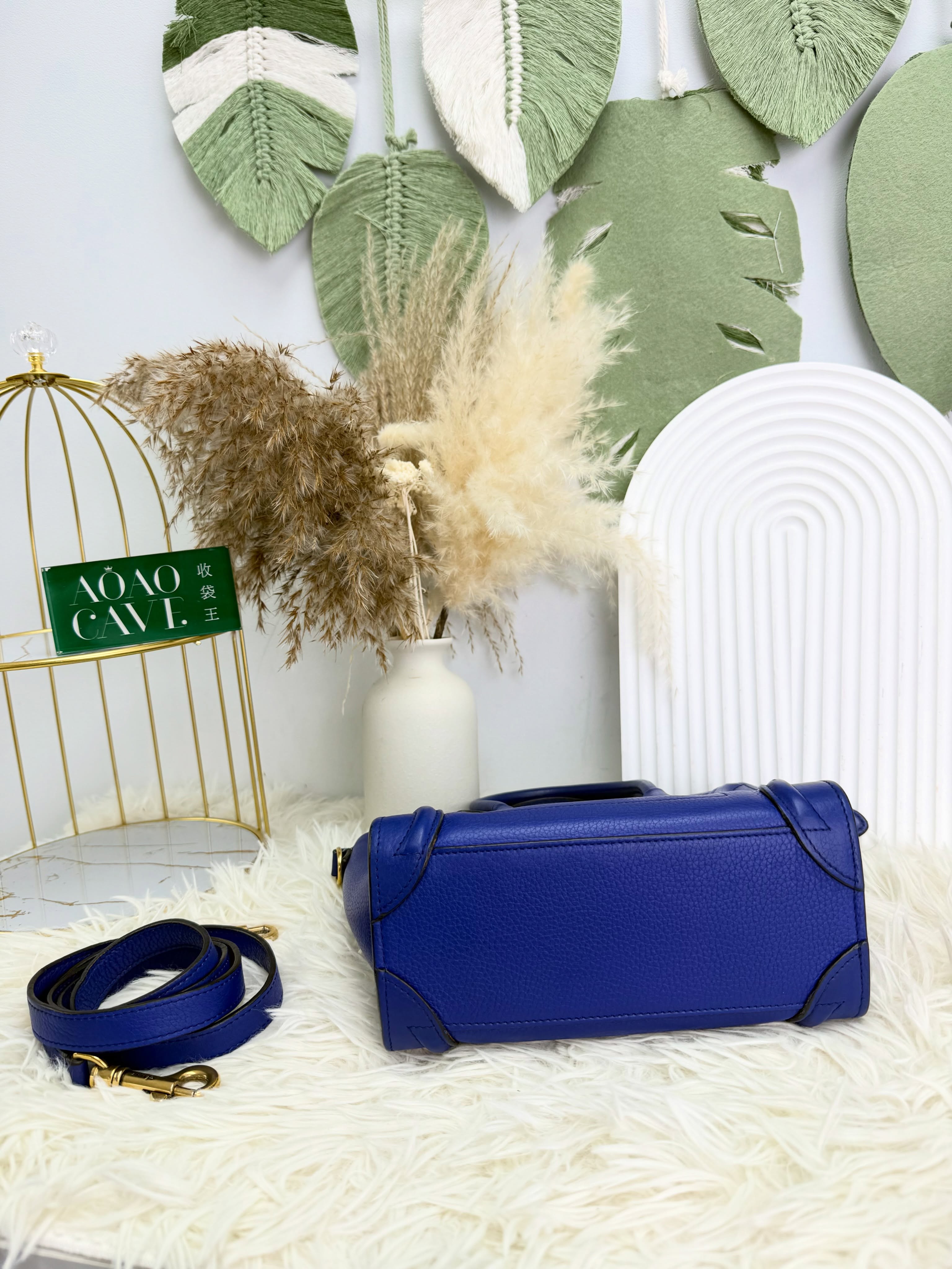 Celine👜 PRE OWNED 🛍️微笑包 nano 寶藍色💙