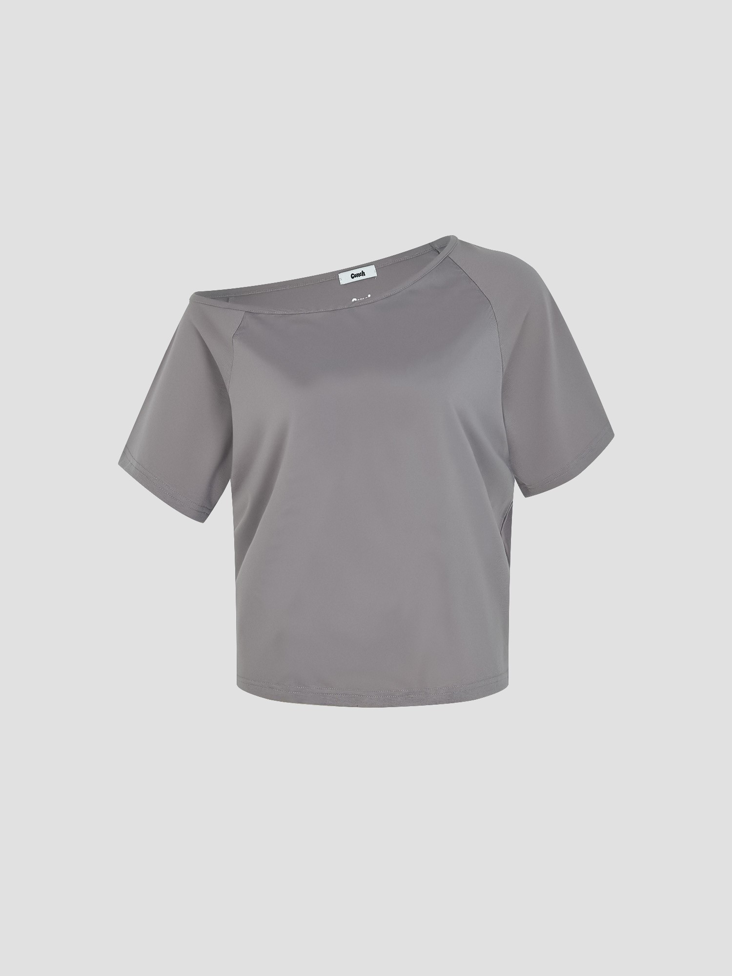 預購_Asymmetrical Off-Shoulder Loose Fit T-Shirt by Conch