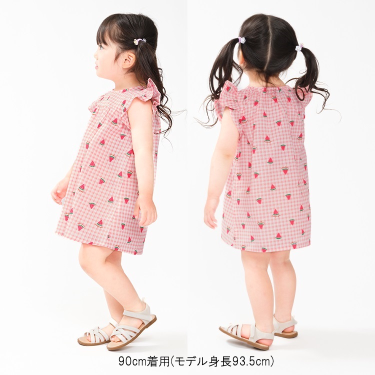 🆕【⭐訂購⭐】 🇯🇵日本直送🌀水果格紋 荷葉邊袖 連身裙［2款選］🌀[ELDA-0130][260514]