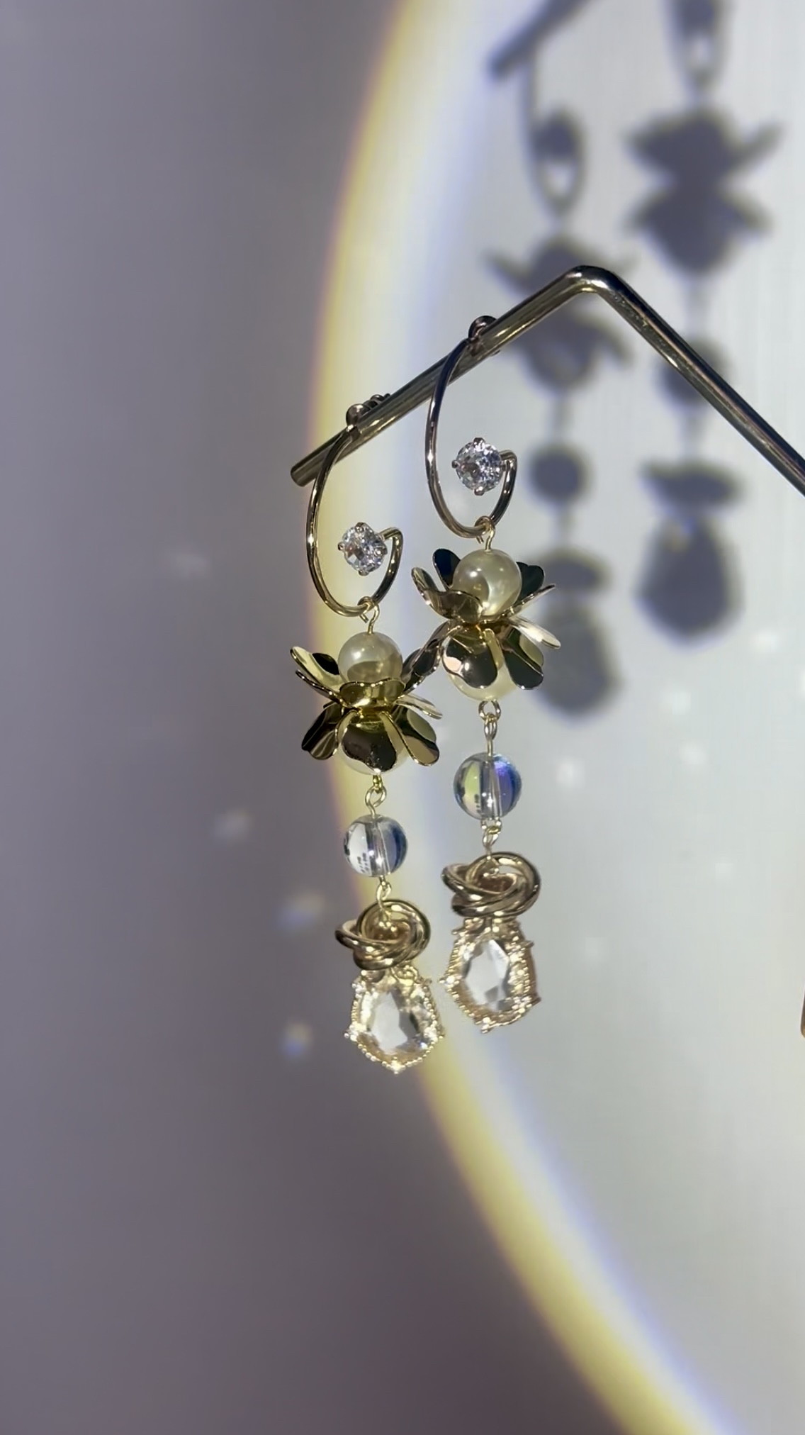 鑽戒花水滴耳環💍