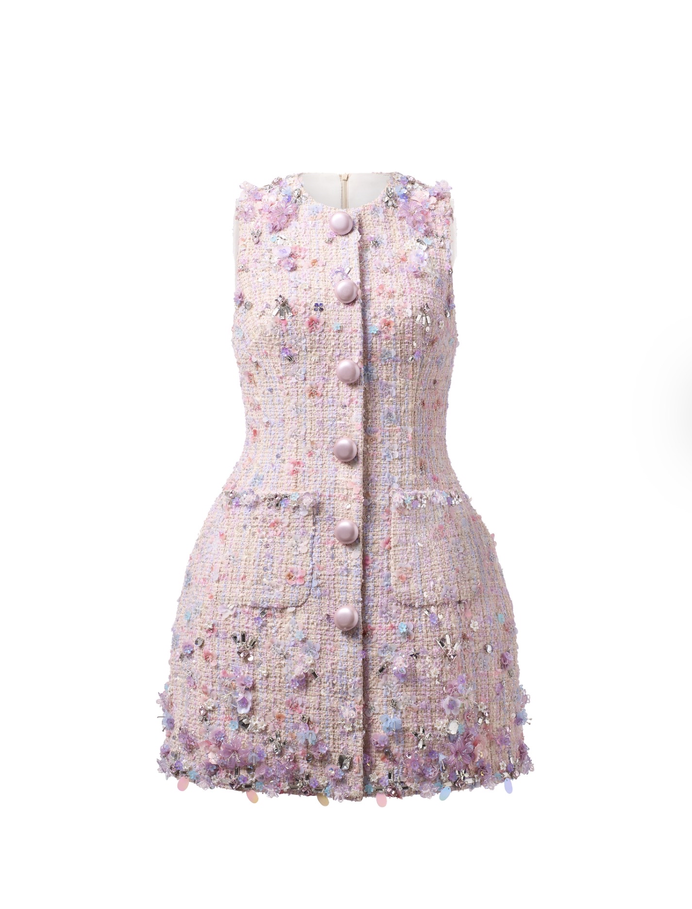 Floral Bejewelled Mini Dress