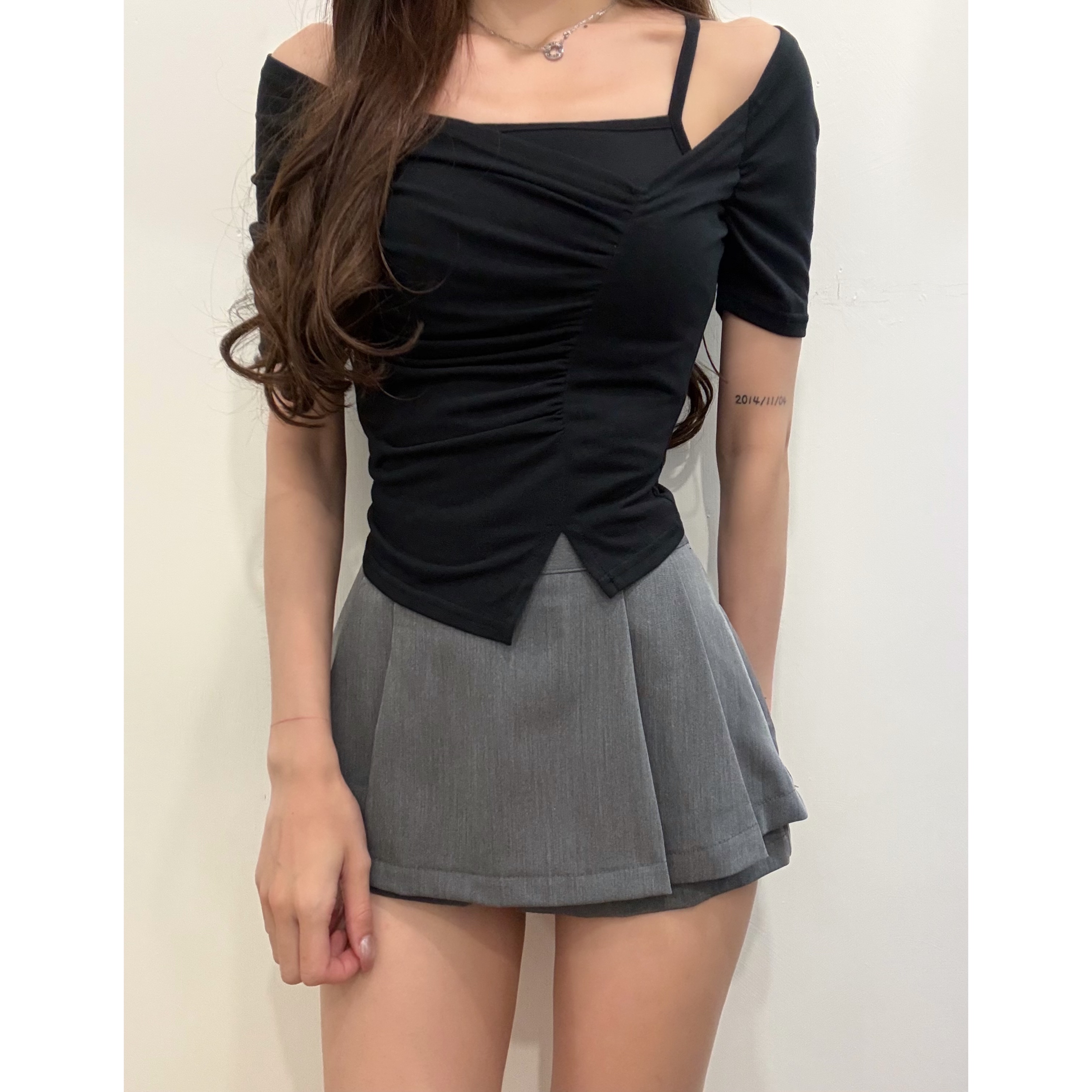 新品價6月23截🤍2606O《ELASTIC WAIST PLEATED SKPT》