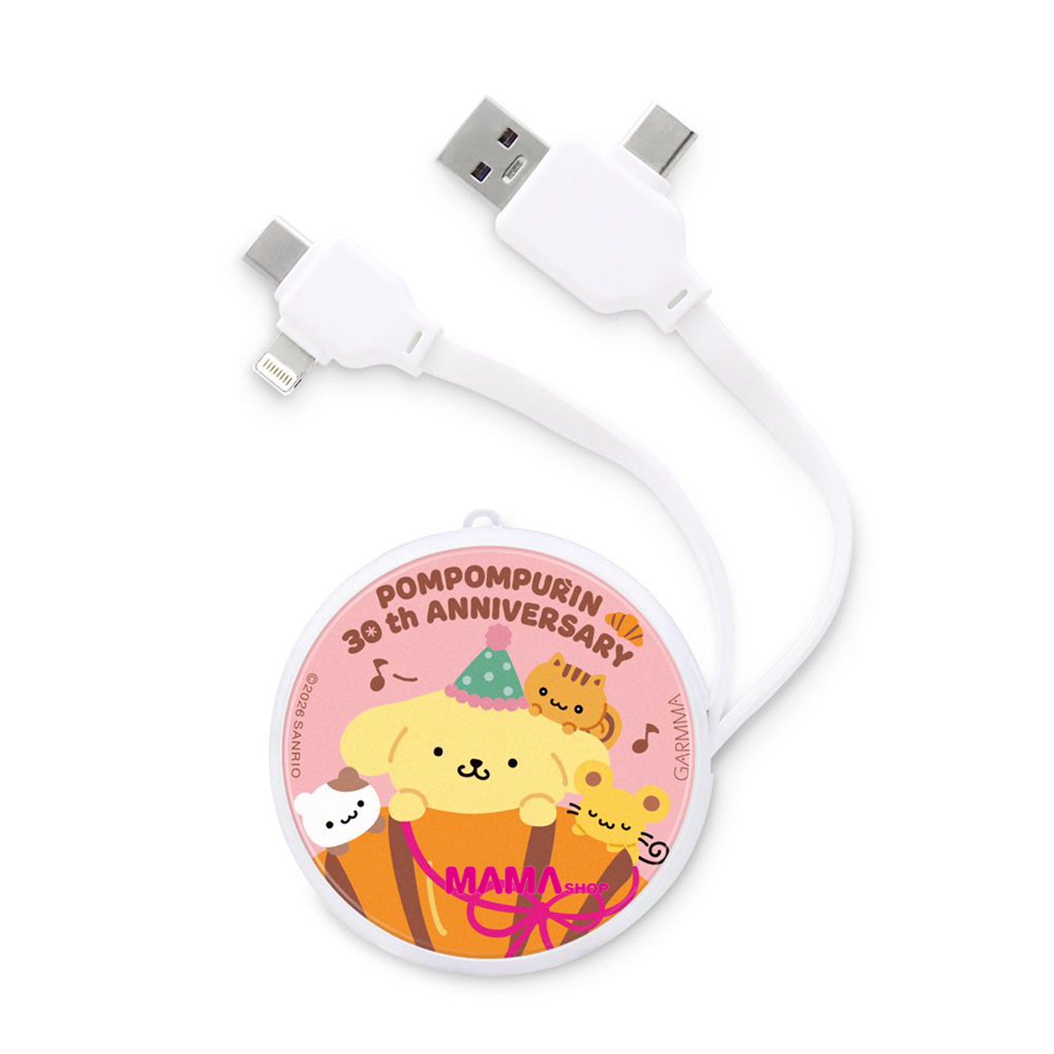 台灣直送Sanrio 布甸狗 30 週年限定PD快充多合一伸縮充電線