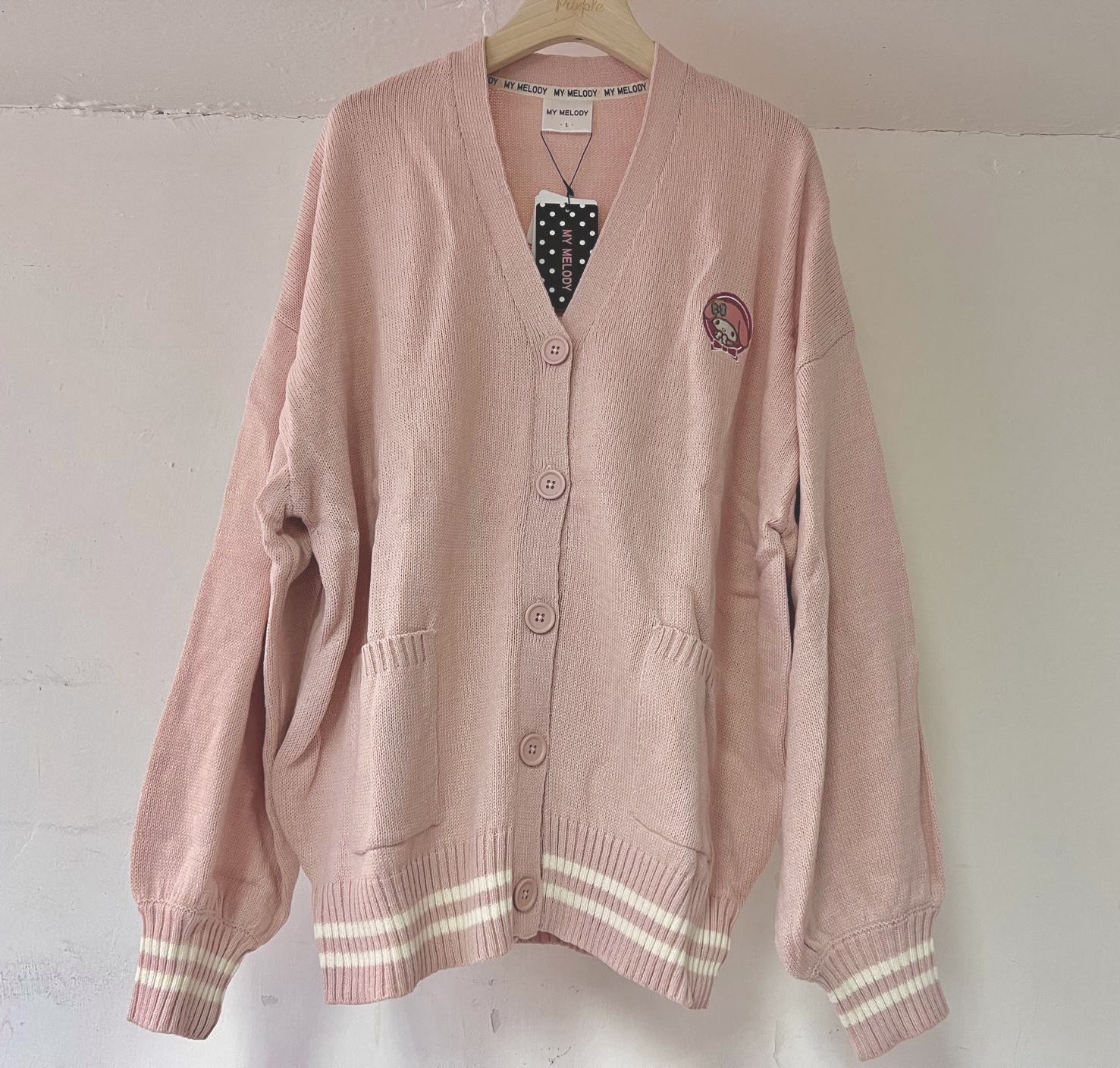 🎌日本直送🎌 Melody Kuromi 日本限定版刺繡圖案針織雙袋外套