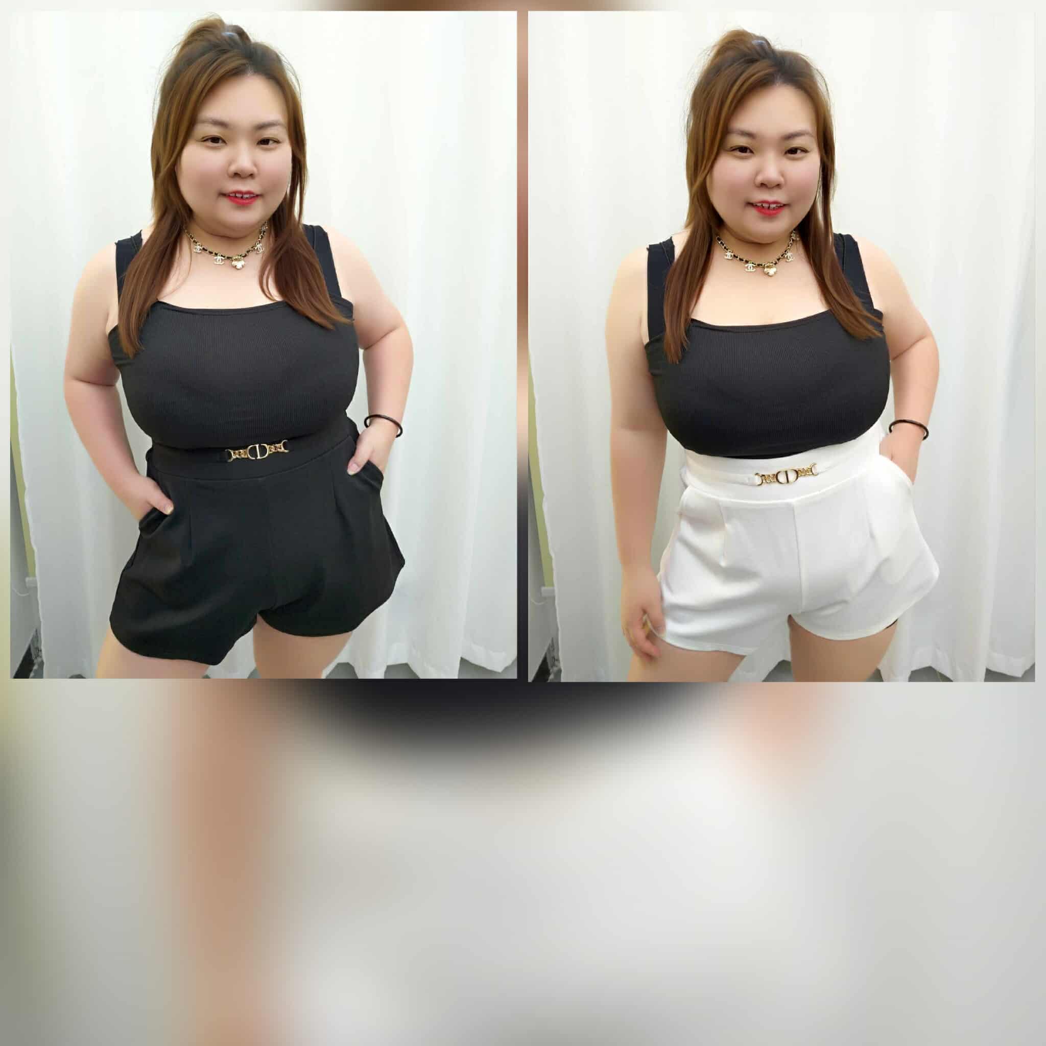 TW#6078 附金属配件简约款短裤